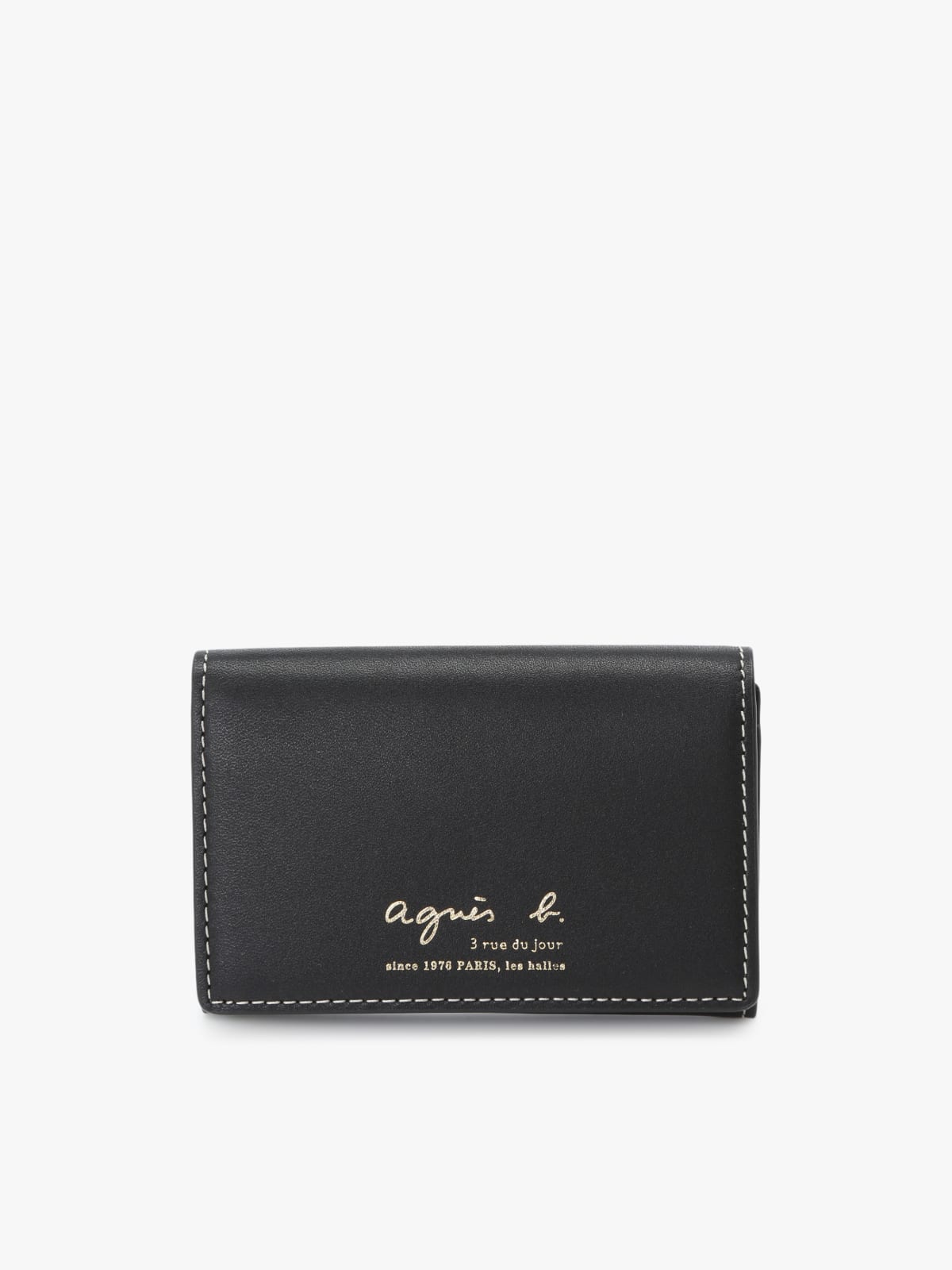 black &ldquo;b&rdquo; leather cardholder image number 0