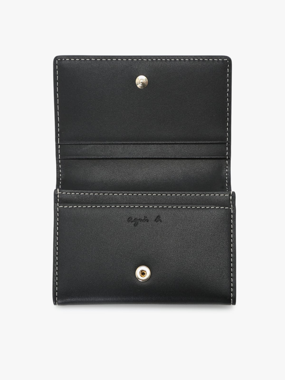 black &ldquo;b&rdquo; leather cardholder image number 4
