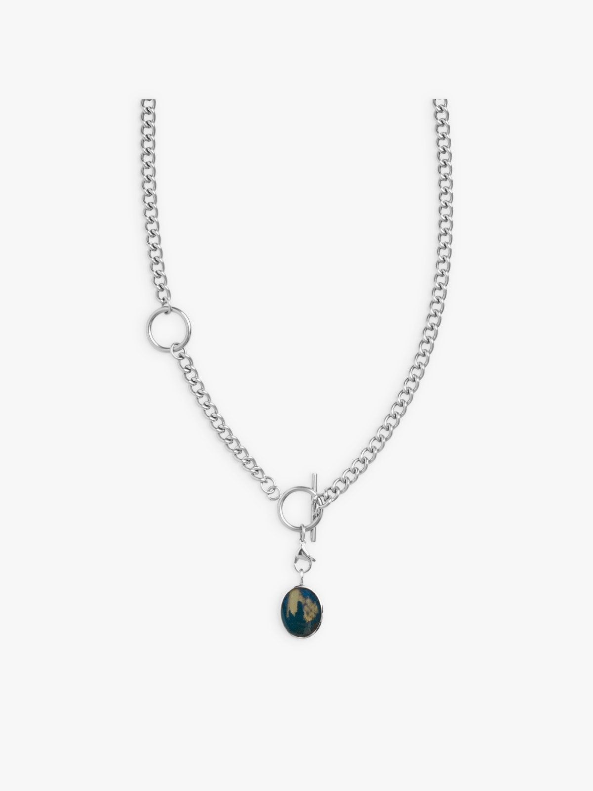 collier Ben en acier couleur argent
