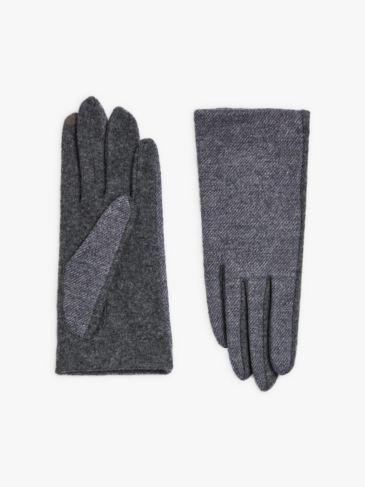 mottled grey wool Karen gloves