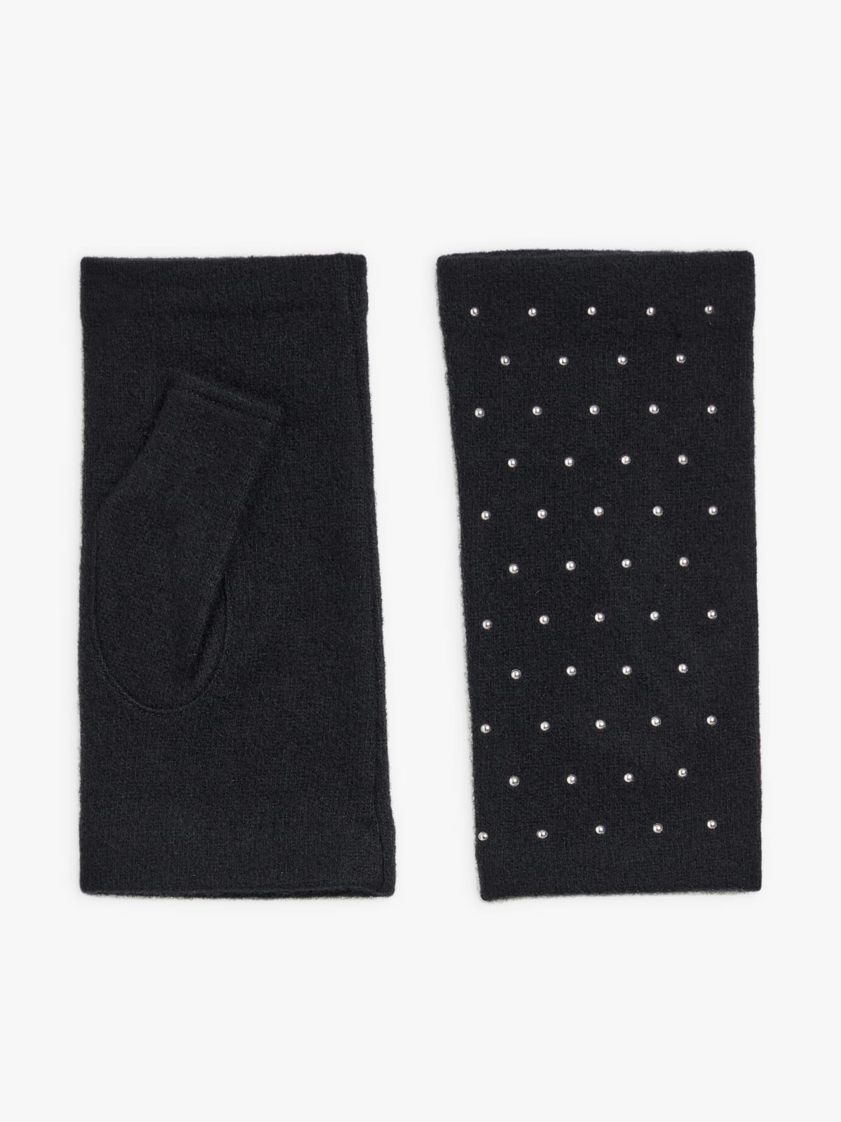black wool fingerless Amy gloves