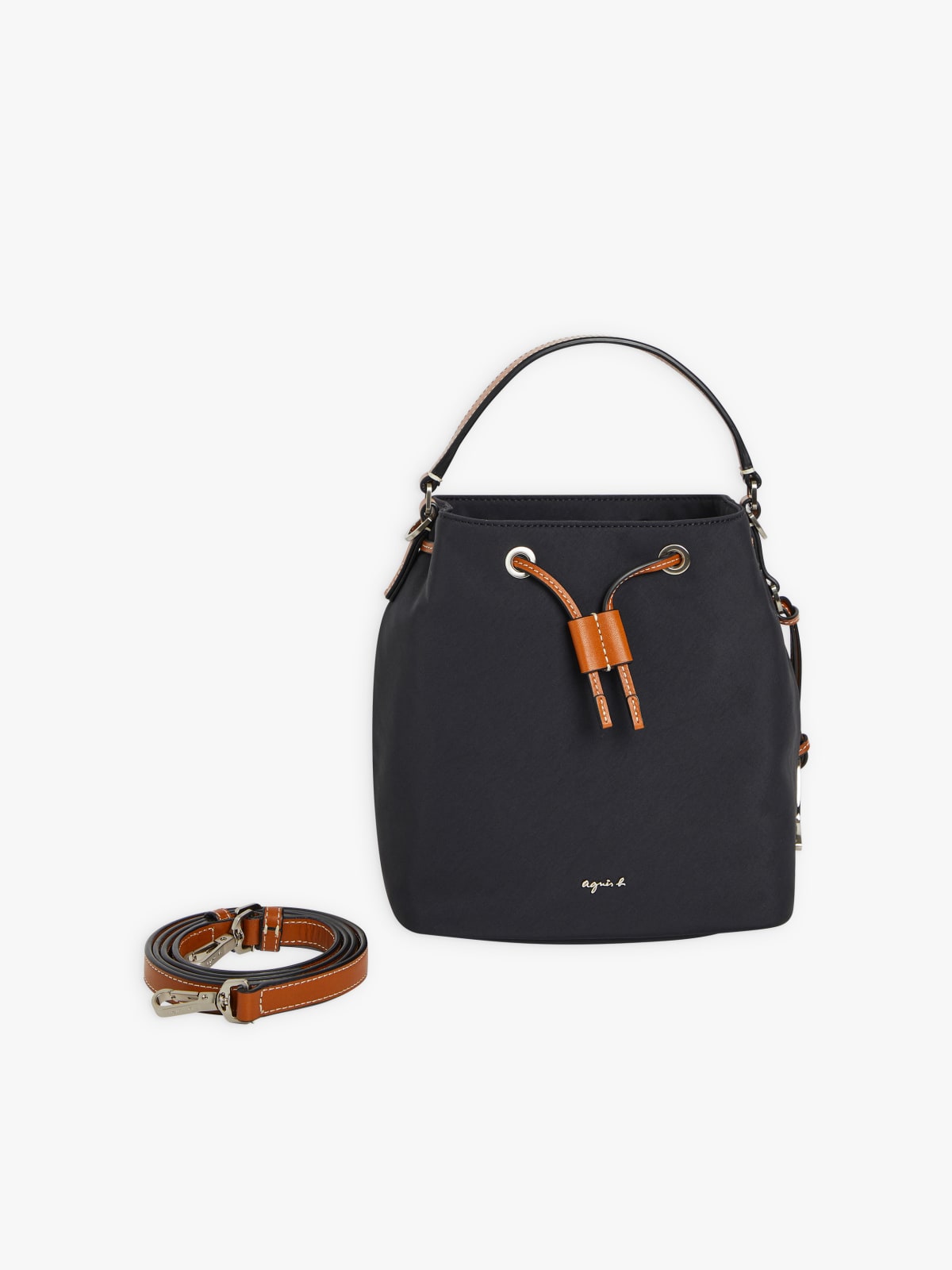 black nylon bucket bag image number 2