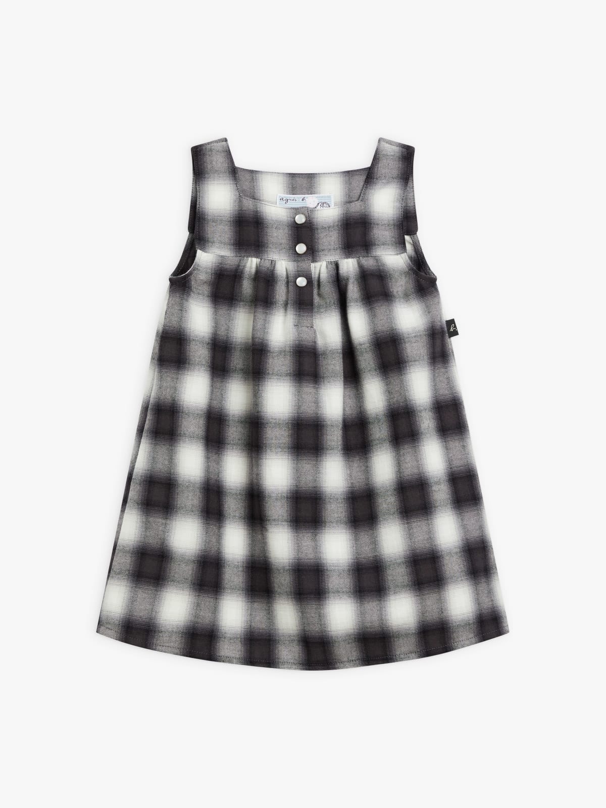 black cotton checked dress