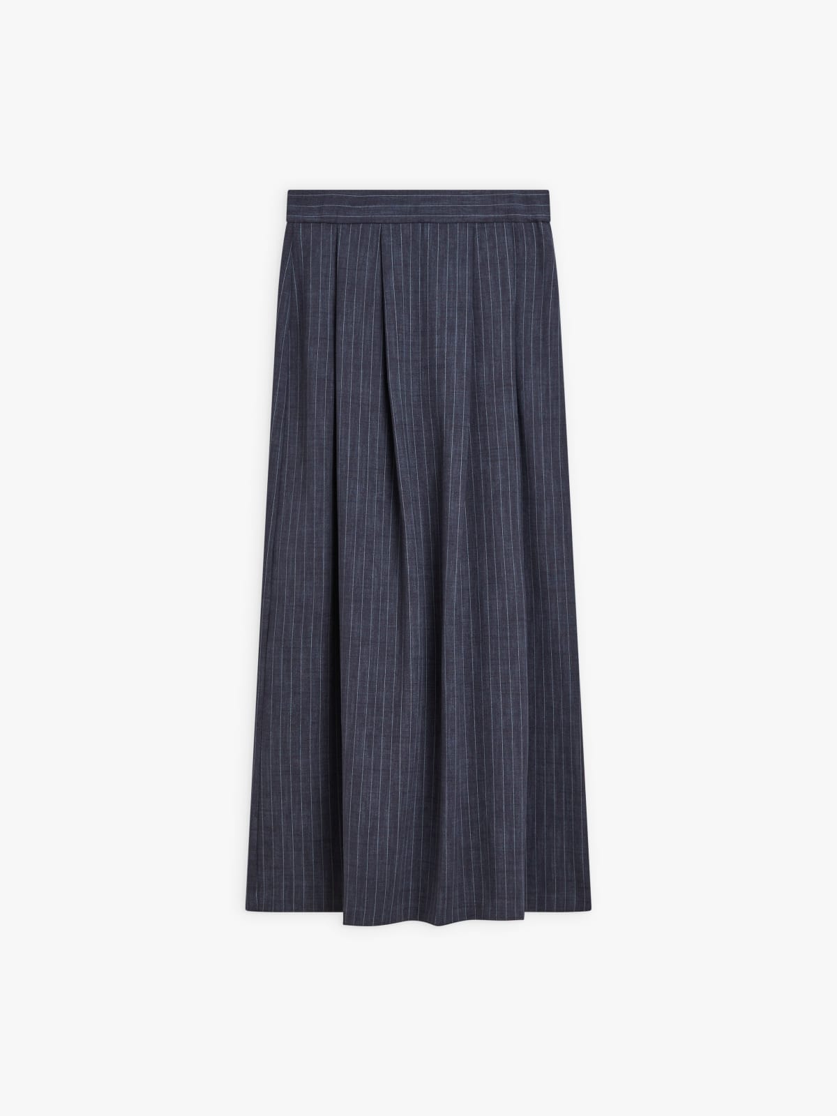blue viscose pinstripe Early River skirt