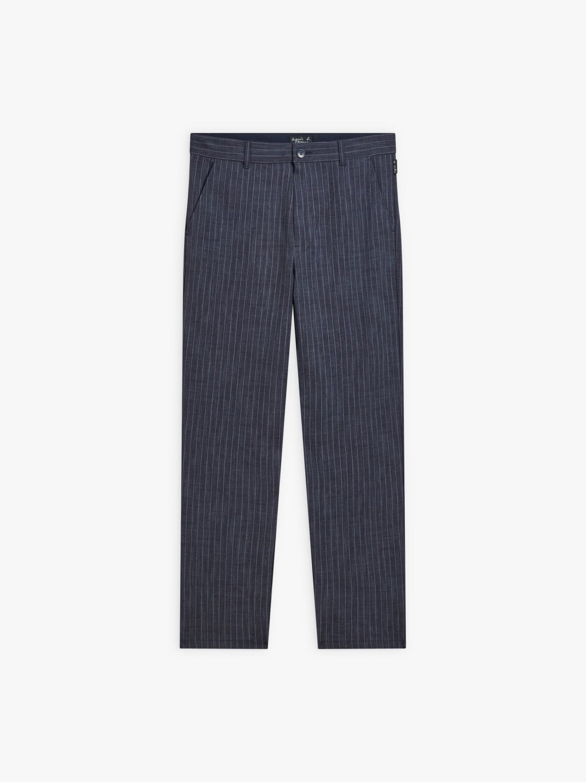 pantalon Barbi en viscose à rayures bleu