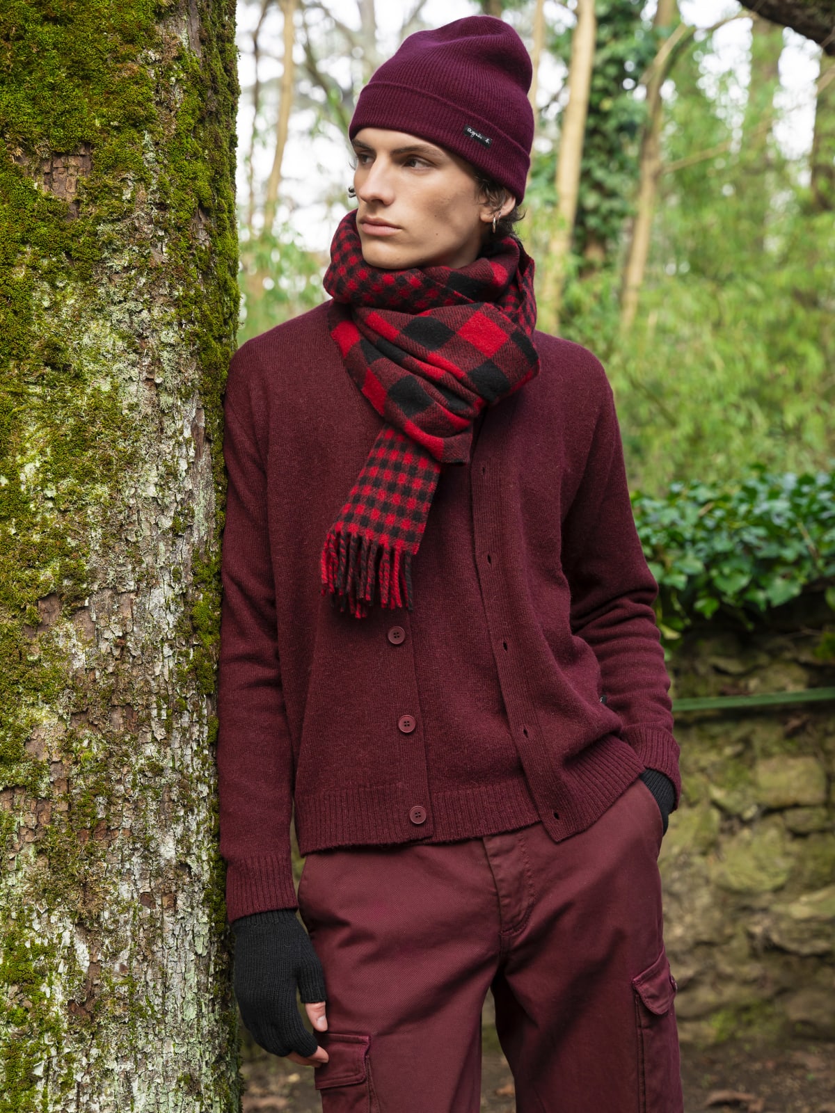 gilet Edwin en jersey d'alpaga rouge