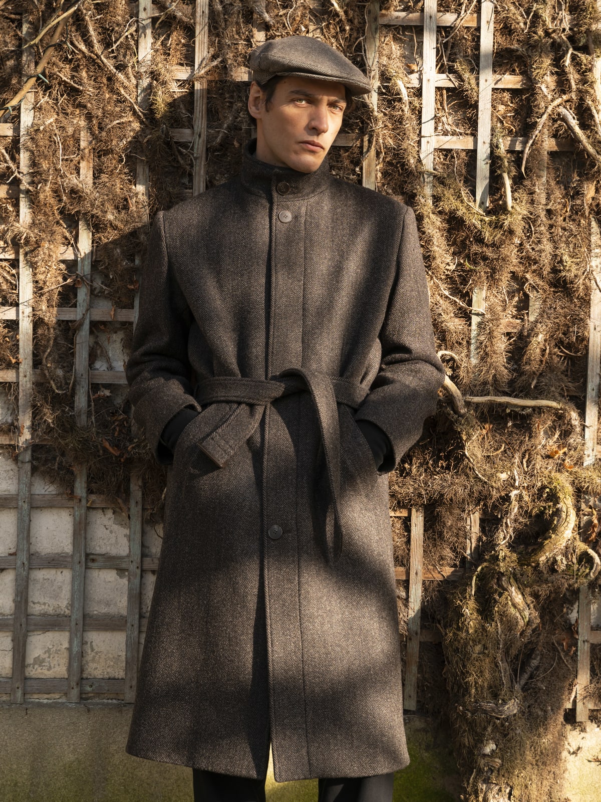 brown wool coat
