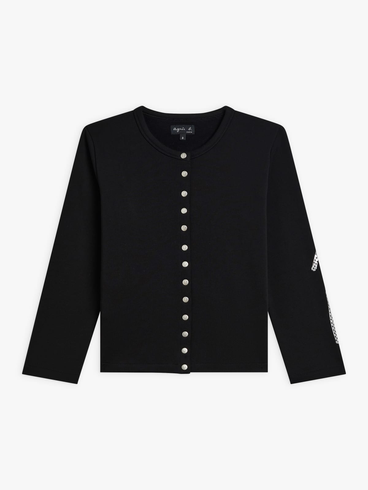 cardigan pression en coton sérigraphie flèche noir