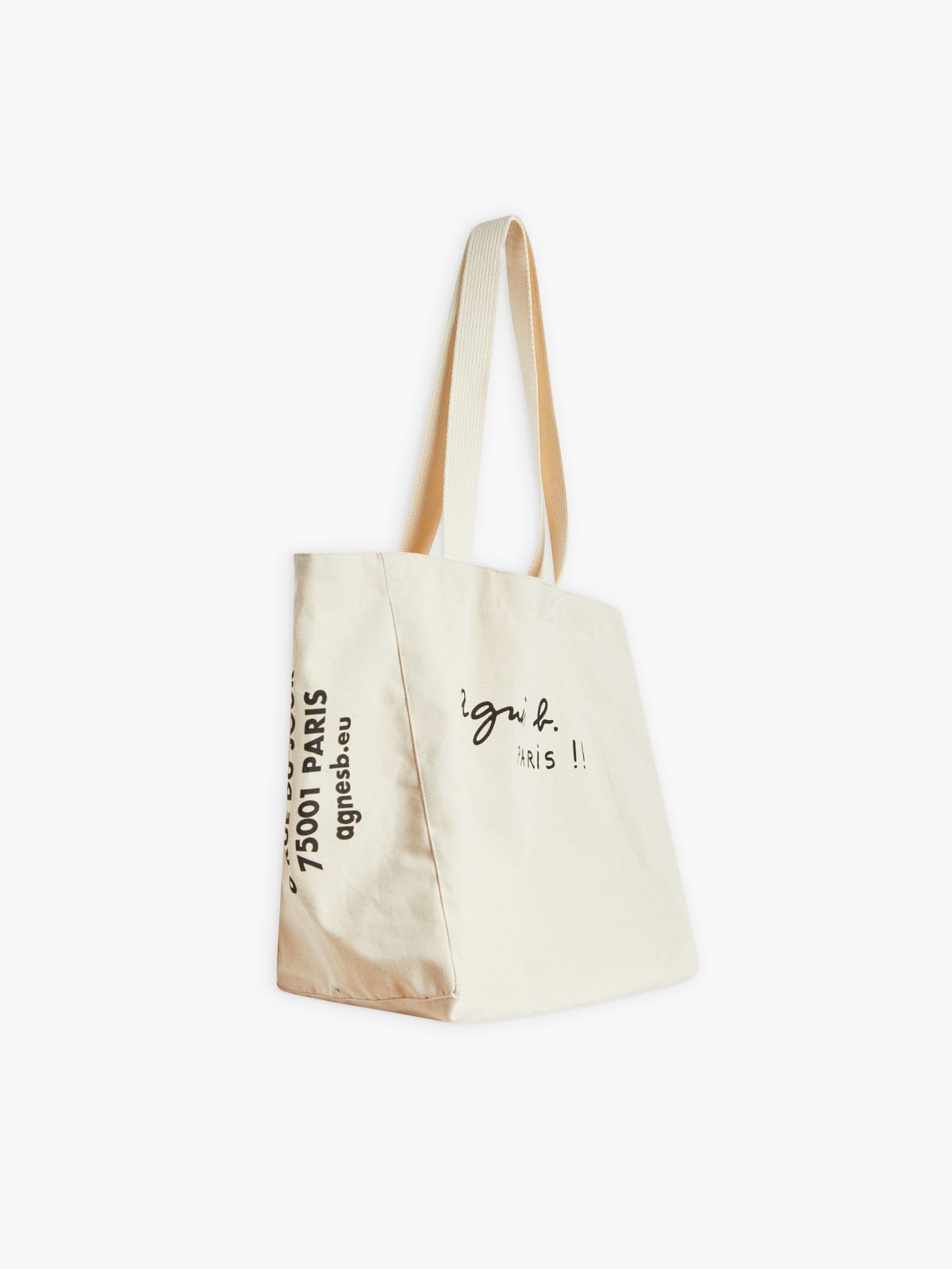 off-white cotton tote bag screen-printed “PARIS” image number 2