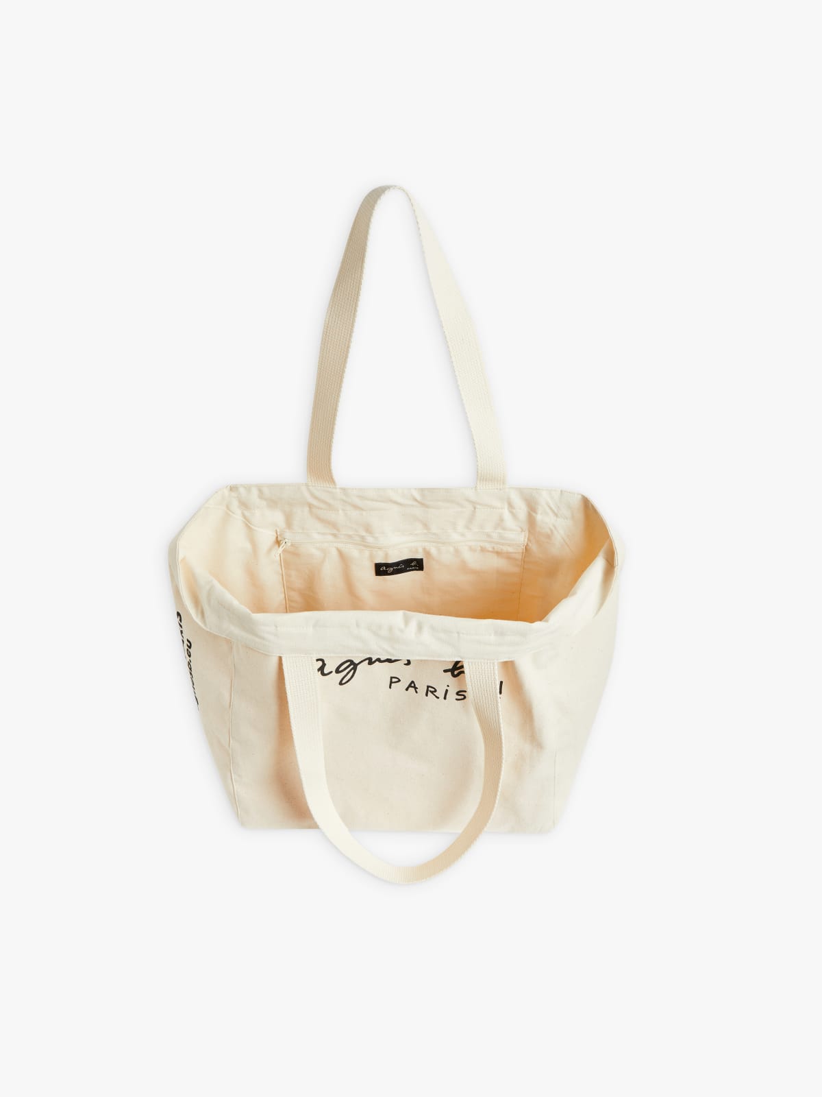 off-white cotton tote bag screen-printed “PARIS” image number 3