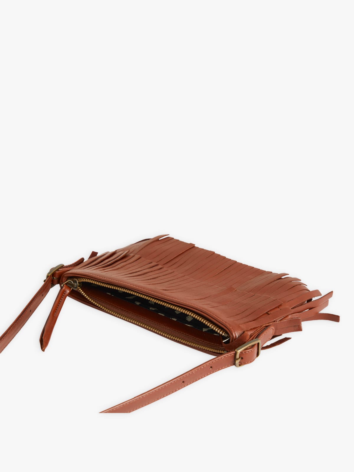 brown leather Carmen clutch image number 4