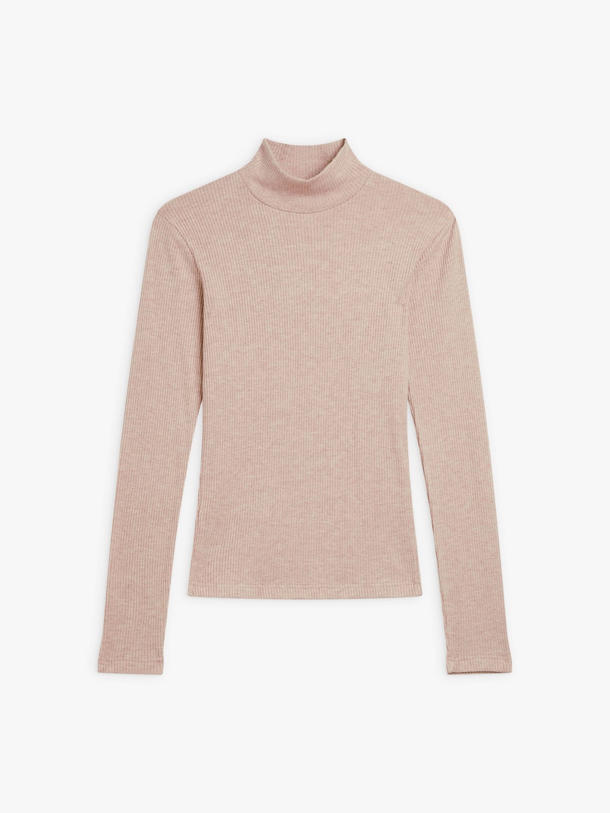 beige long-sleeve high-neck Vian t-shirt