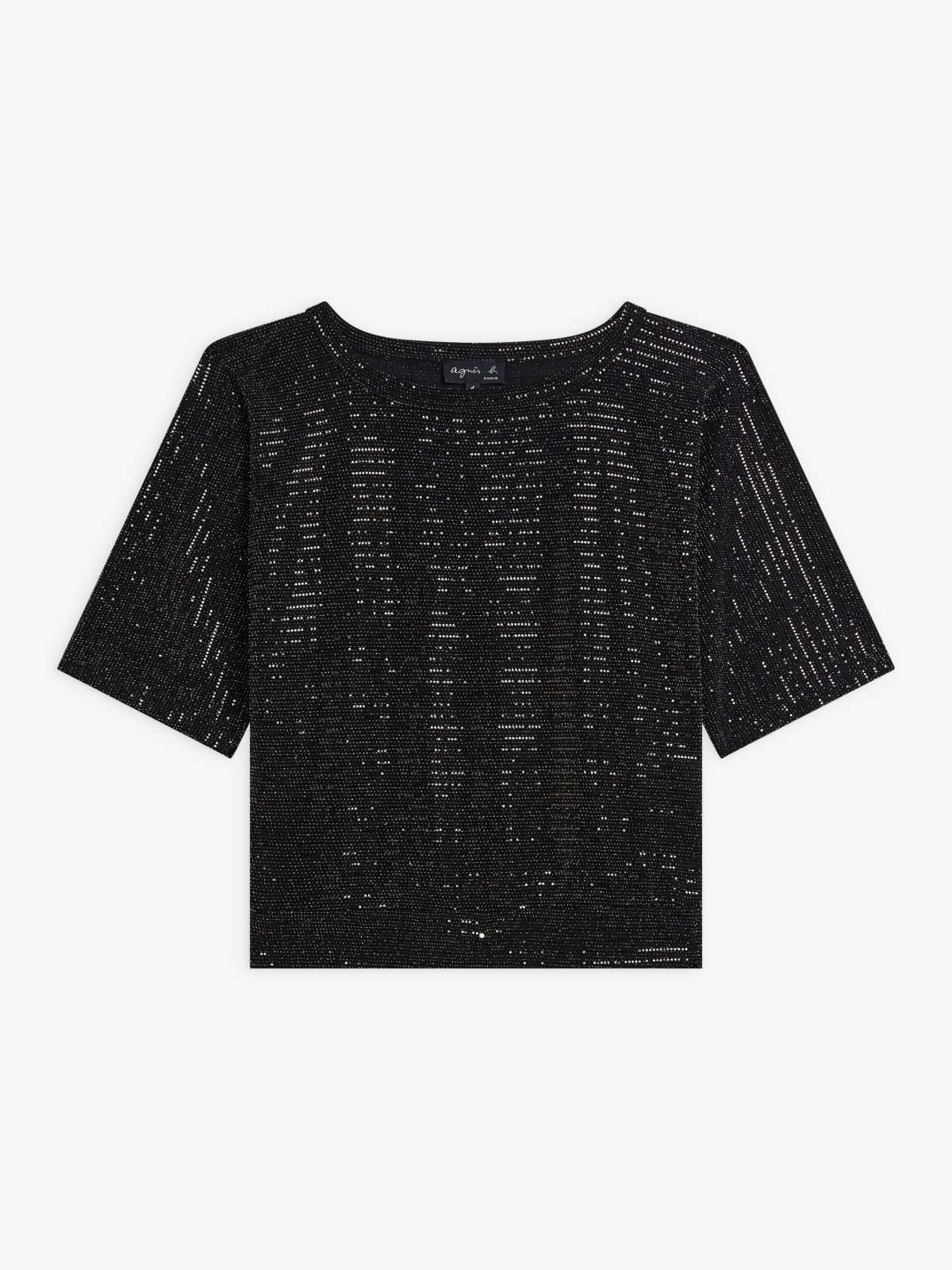 black shiny polyamide Davida t-shirt