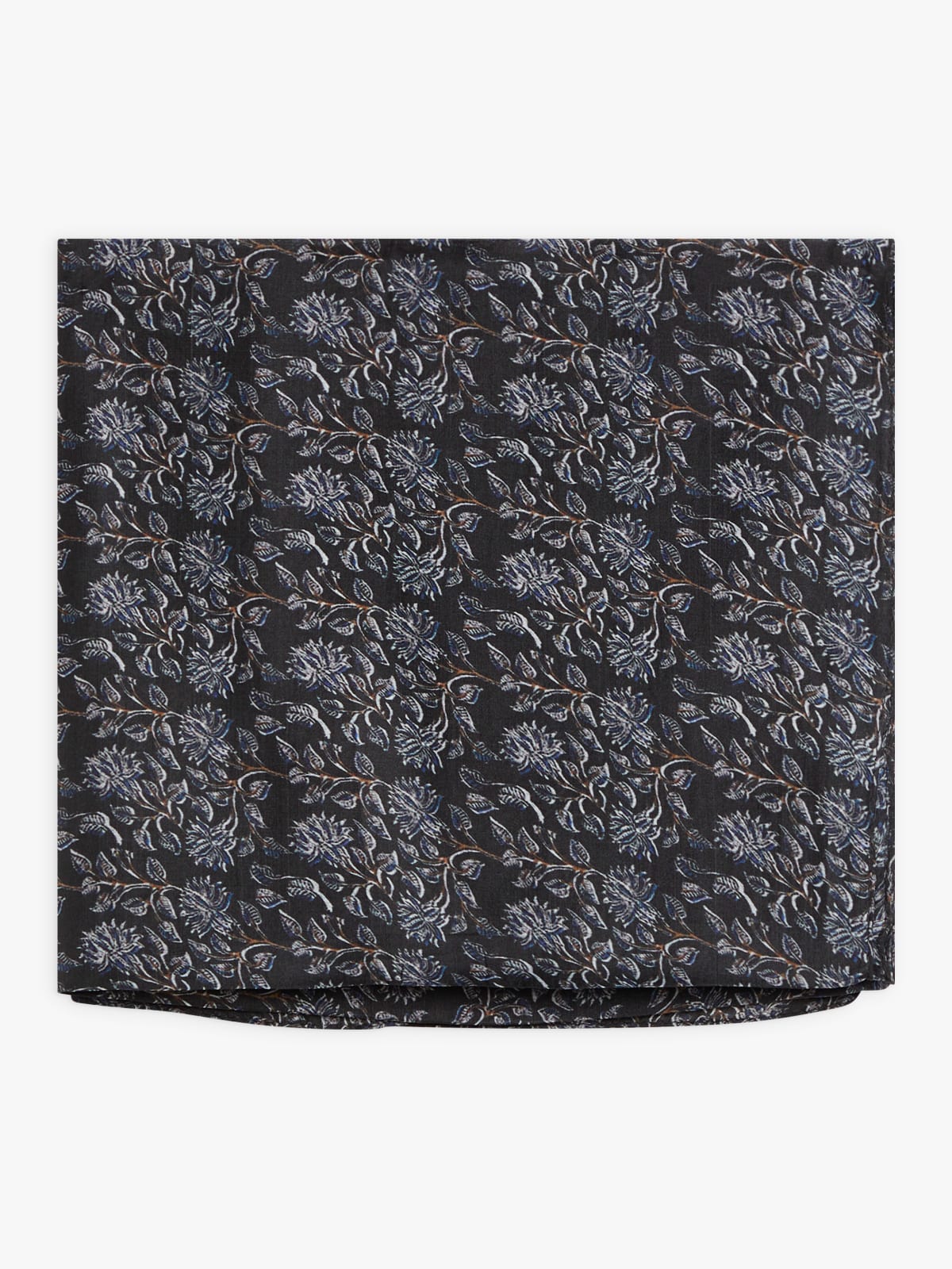 black silk floral motifs Marceau scarf