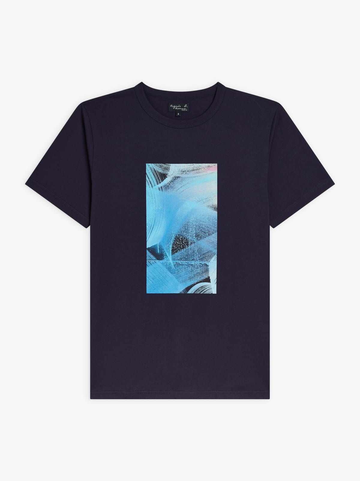 t-shirt Brando en coton sérigraphié artiste Creepy Mouse bleu