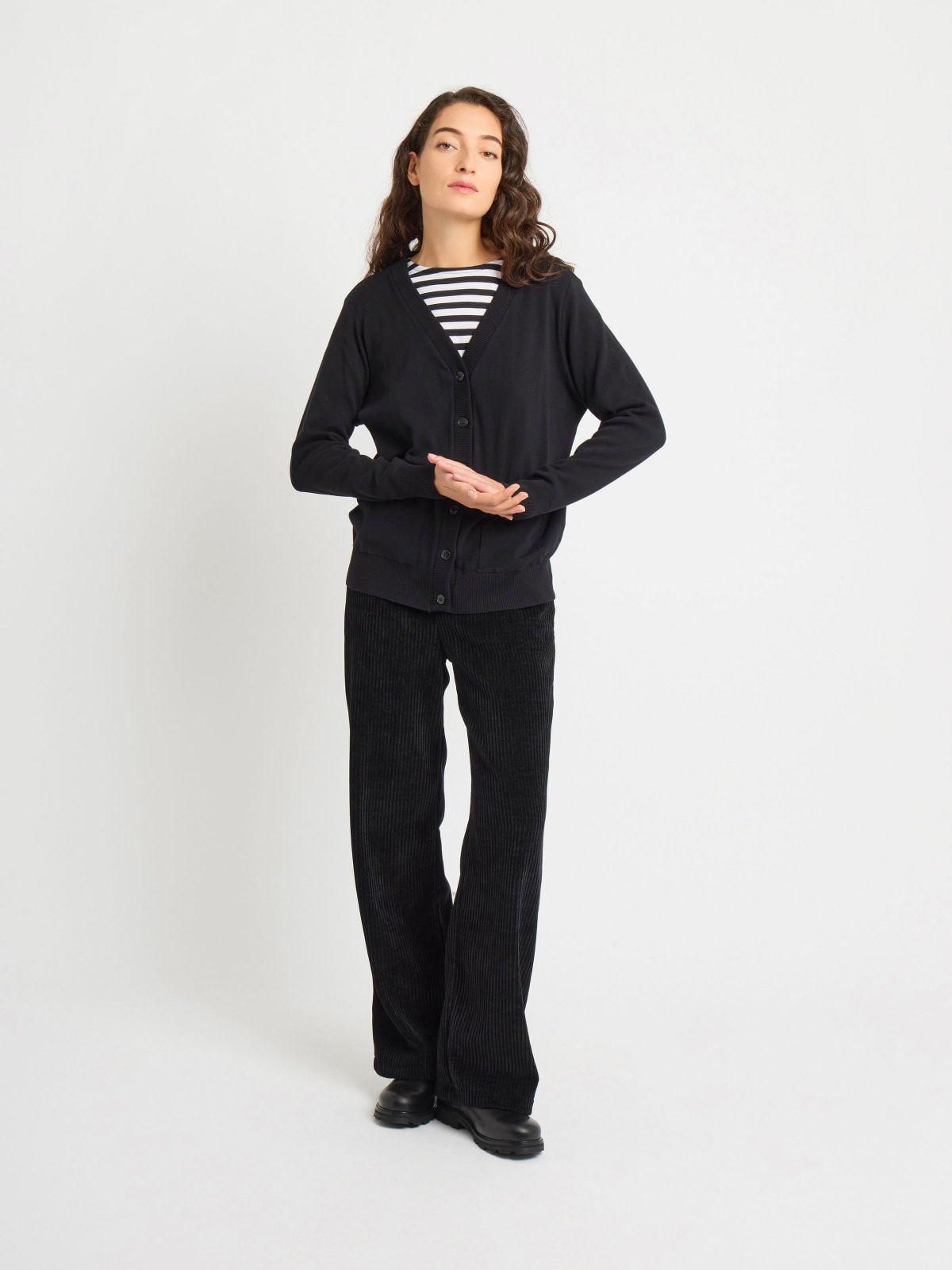 cardigan Homme en jersey de coton noir