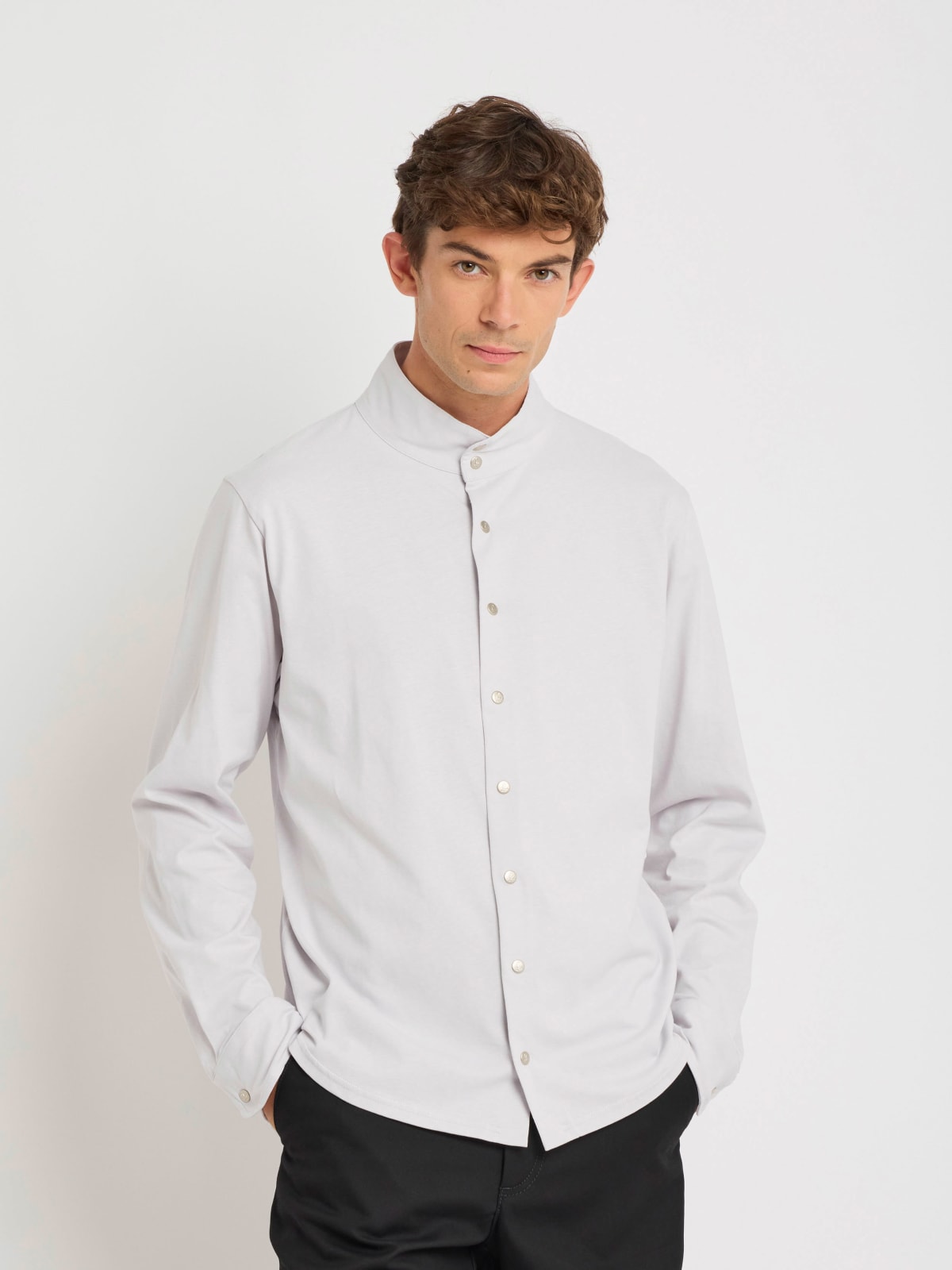 light grey cotton jersey Romeo shirt