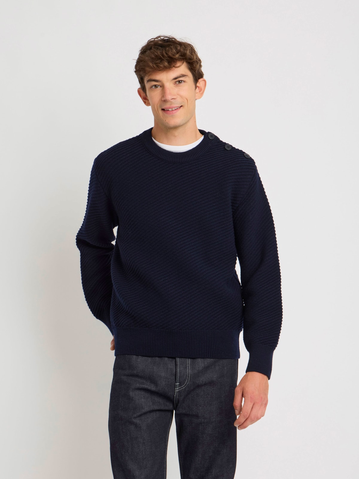 pull Corsaire en laine bleu