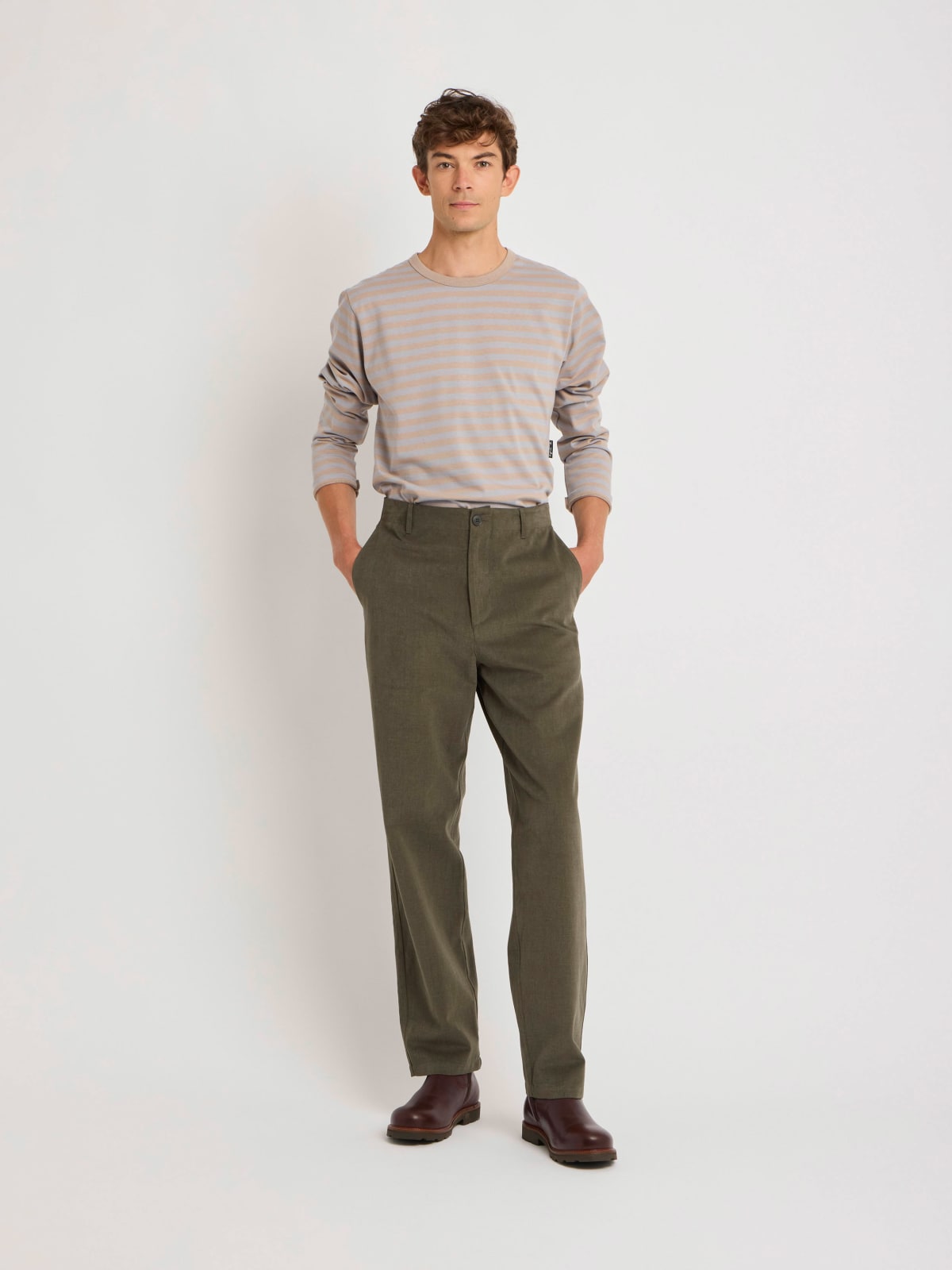 green cotton trousers