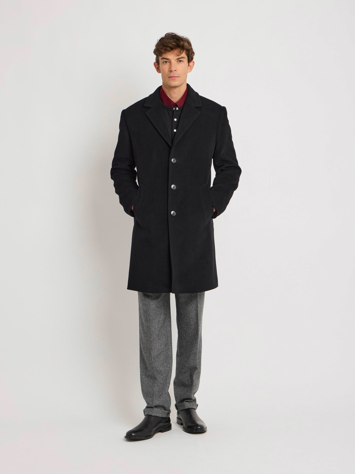 manteau New North en laine noir