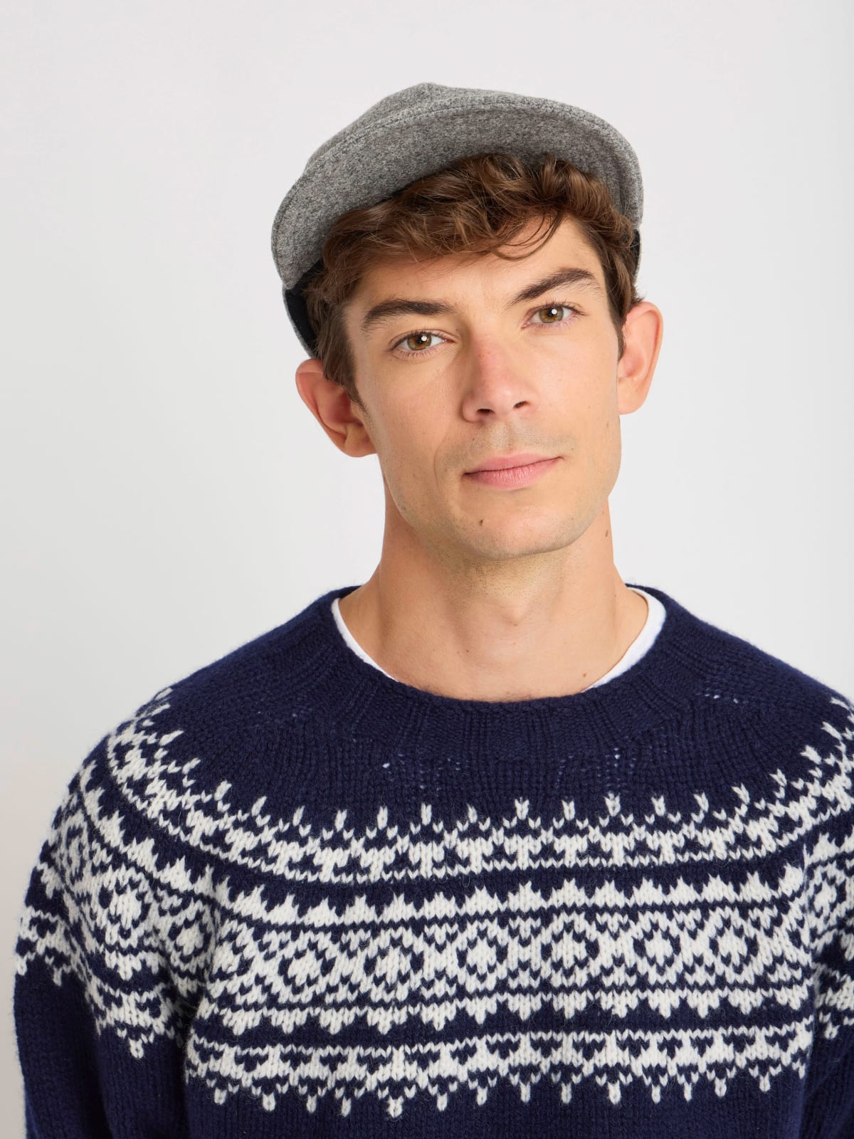 mottled grey wool Elyes cap