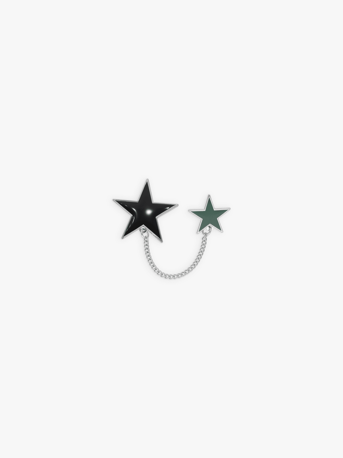 green and black double star pin