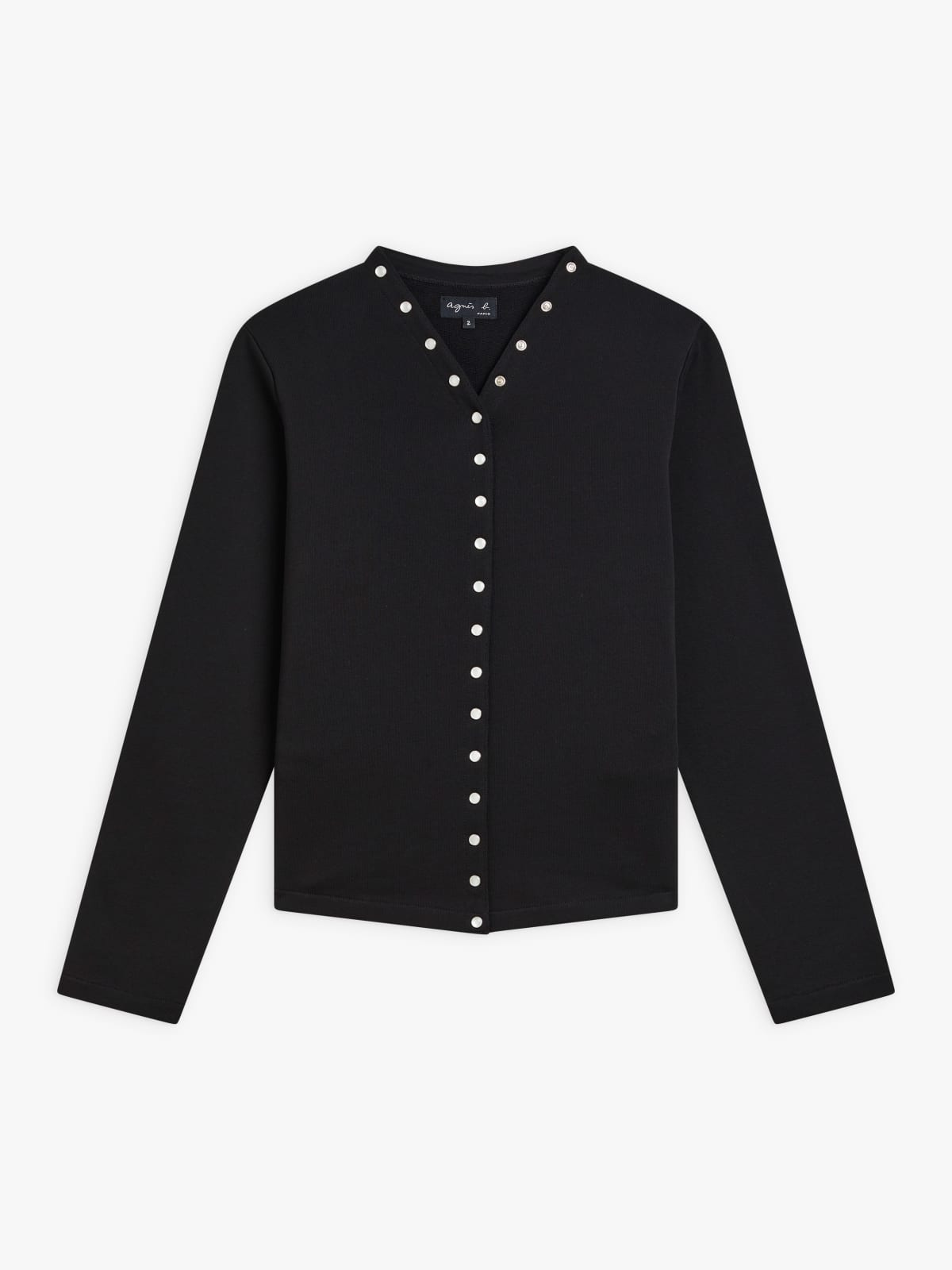 black cotton 2004 snap cardigan