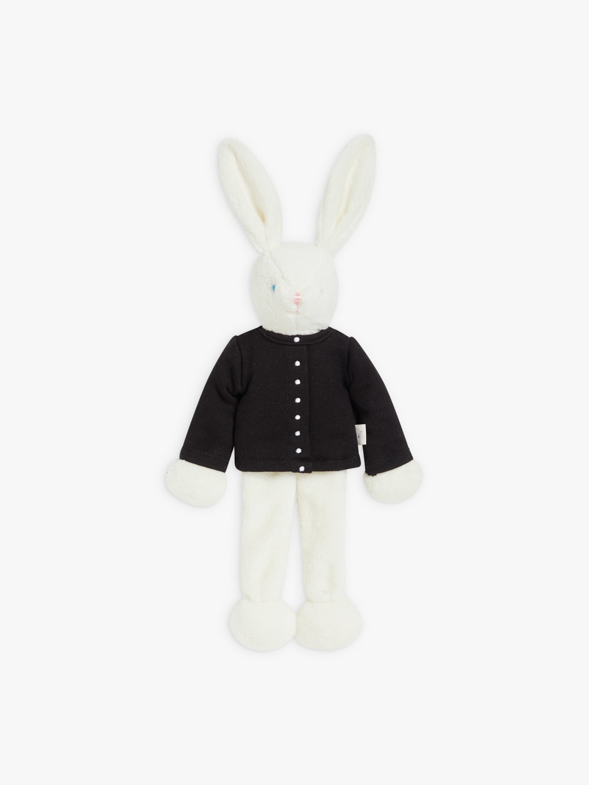 doudou lapin à cardigan pression noir