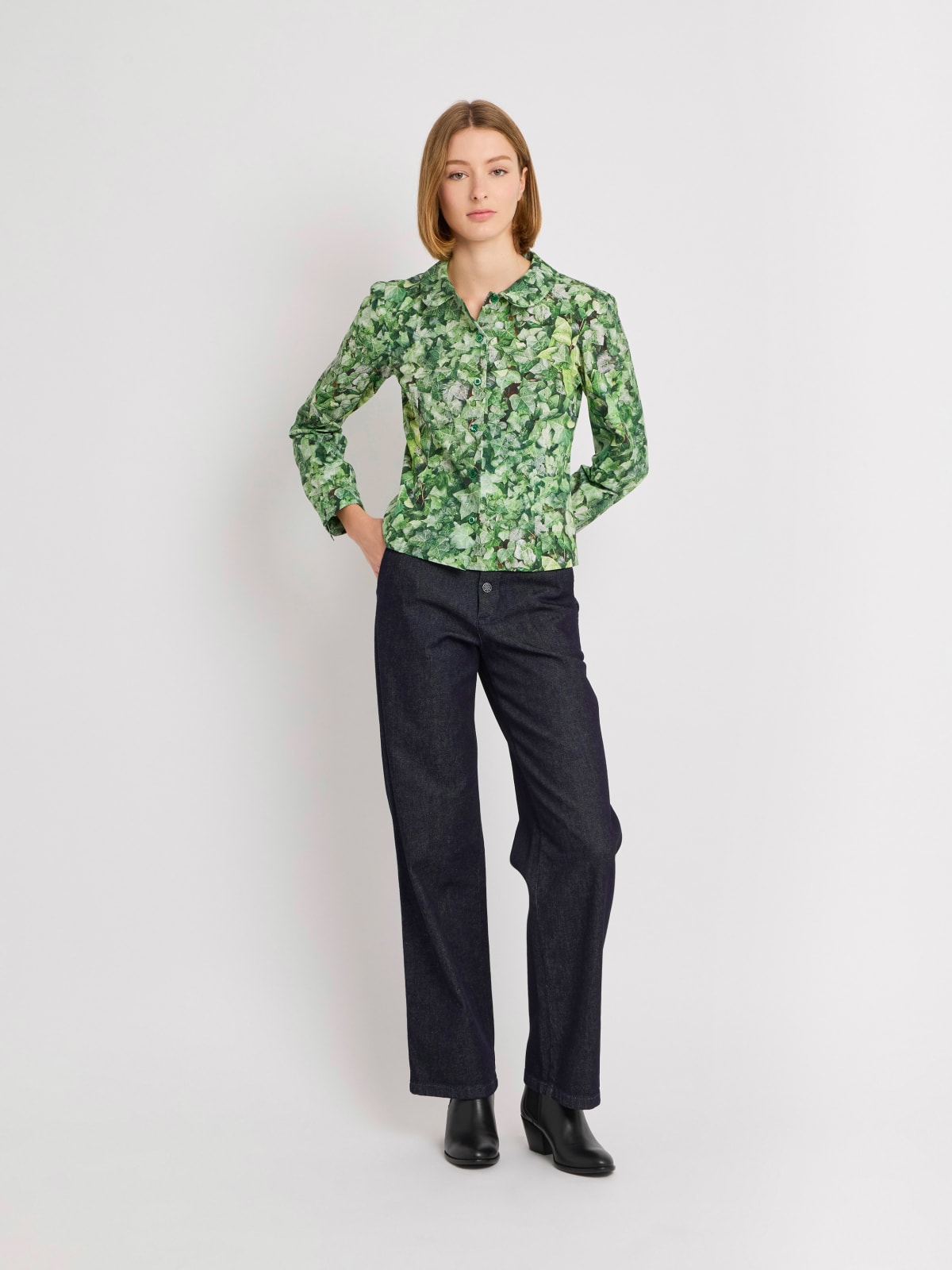 Ivy photo print cotton shirt