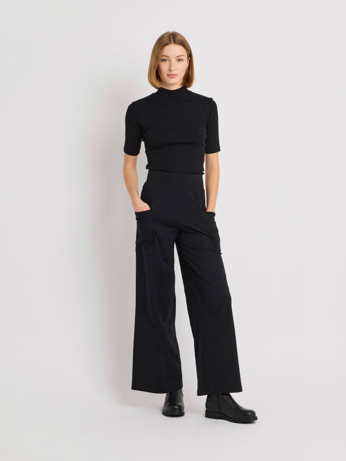 black cotton jersey New Mathis trousers