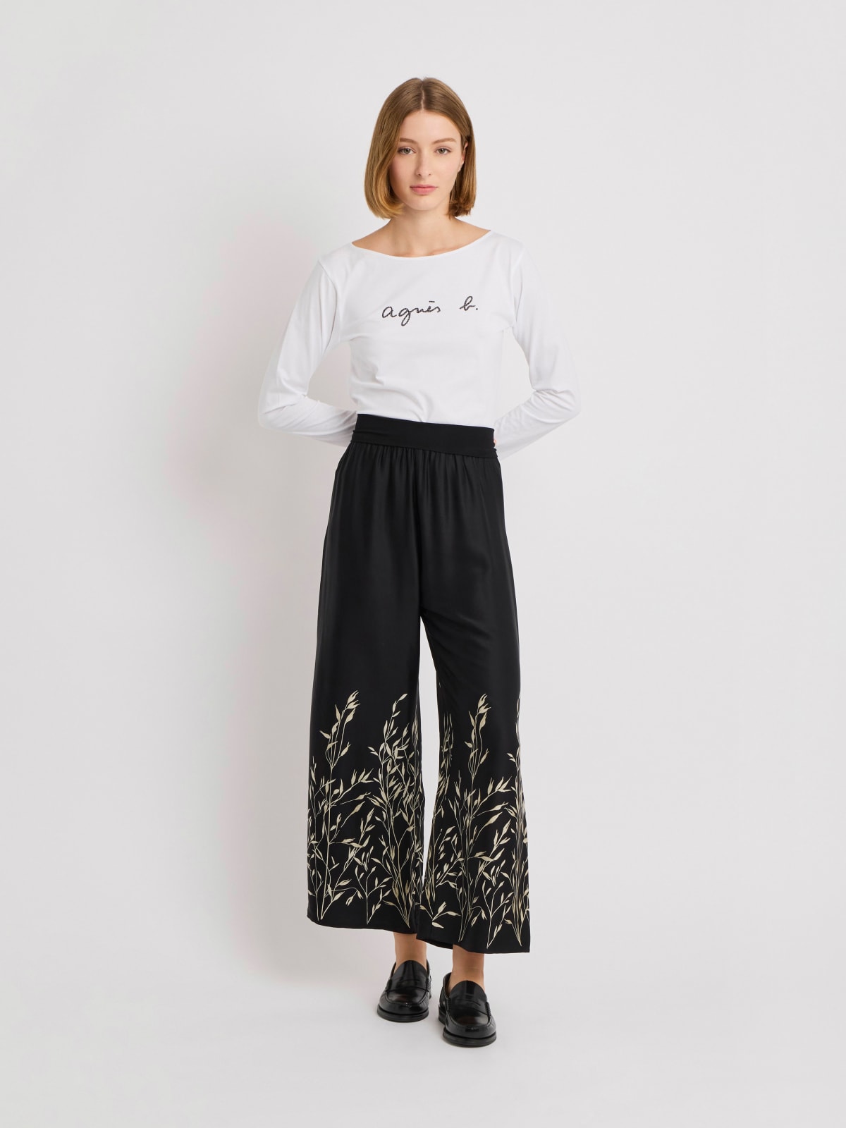 black viscose  Mathéo trousers artist MA ZA SI