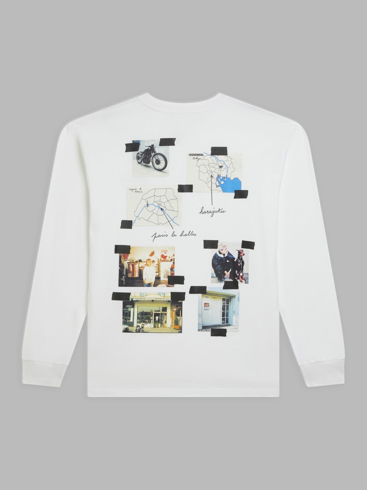 t-shirt en coton blanc agnès b. x Neighborhood 
