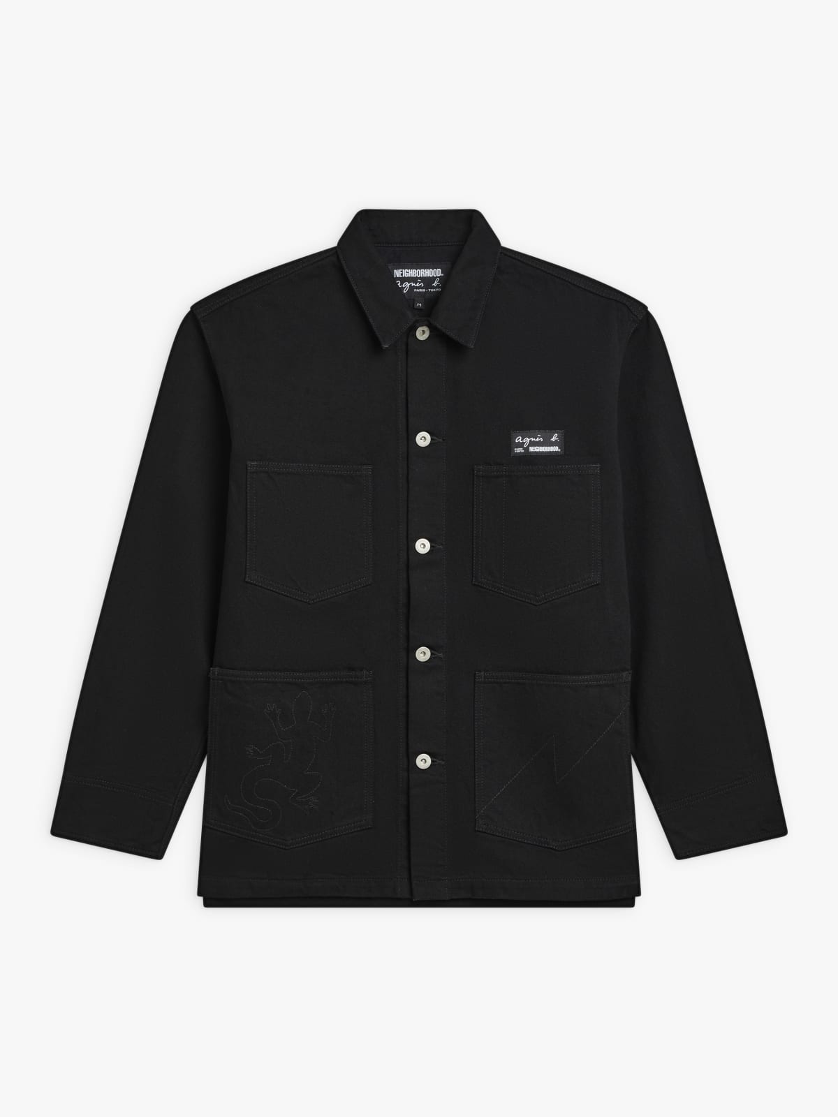 veste en coton noire agnès b. x Neighborhood