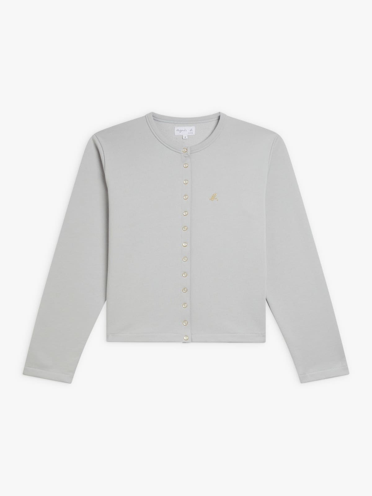 cardigan en molleton de coton avec cœur brodé en fil doré