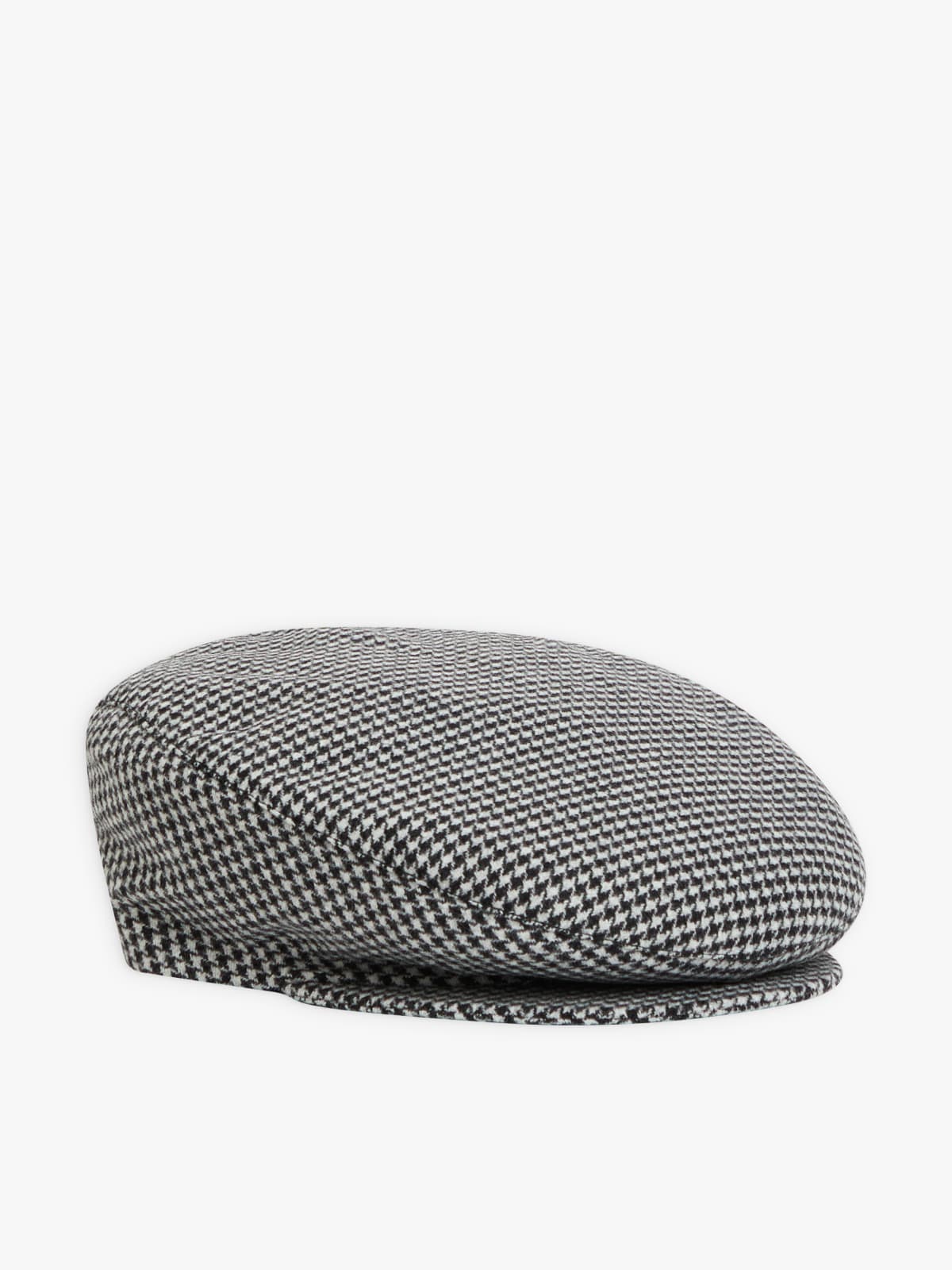 casquette Yann pied de poule en laine noir et blanc