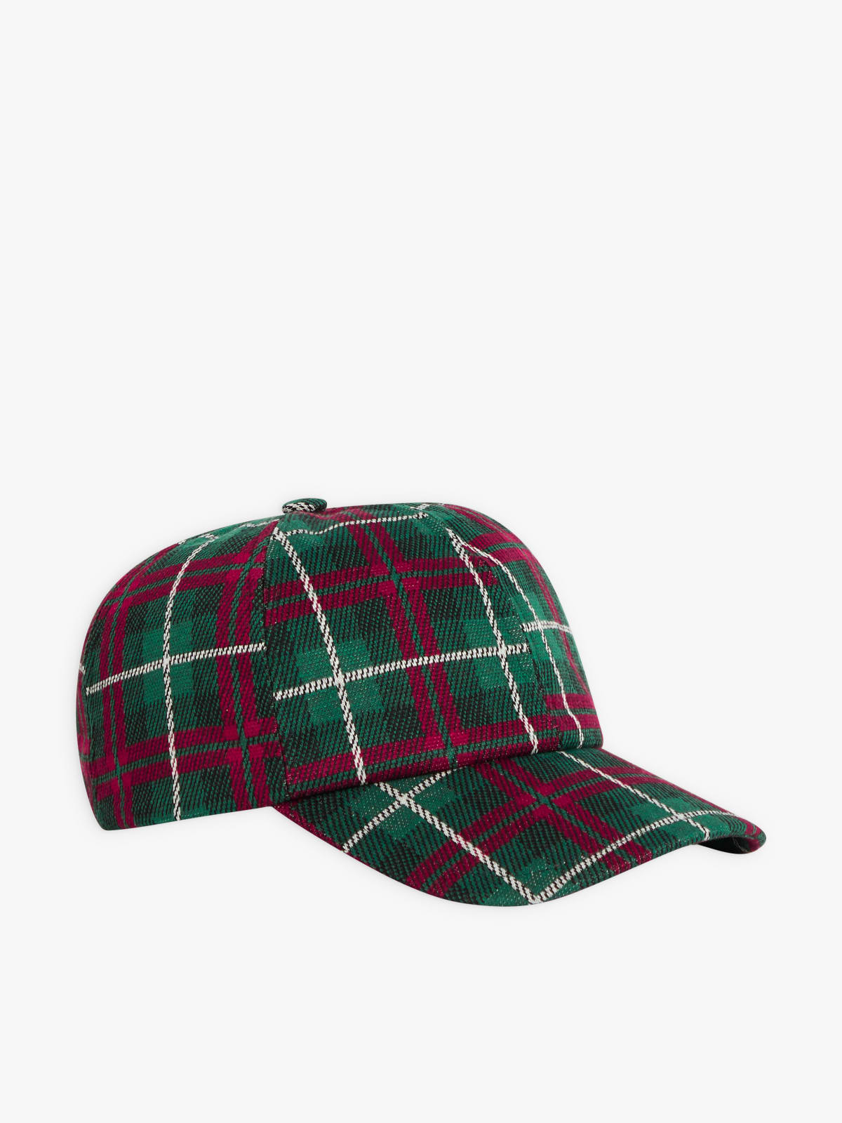 green and red viscose tartan Lucie cap