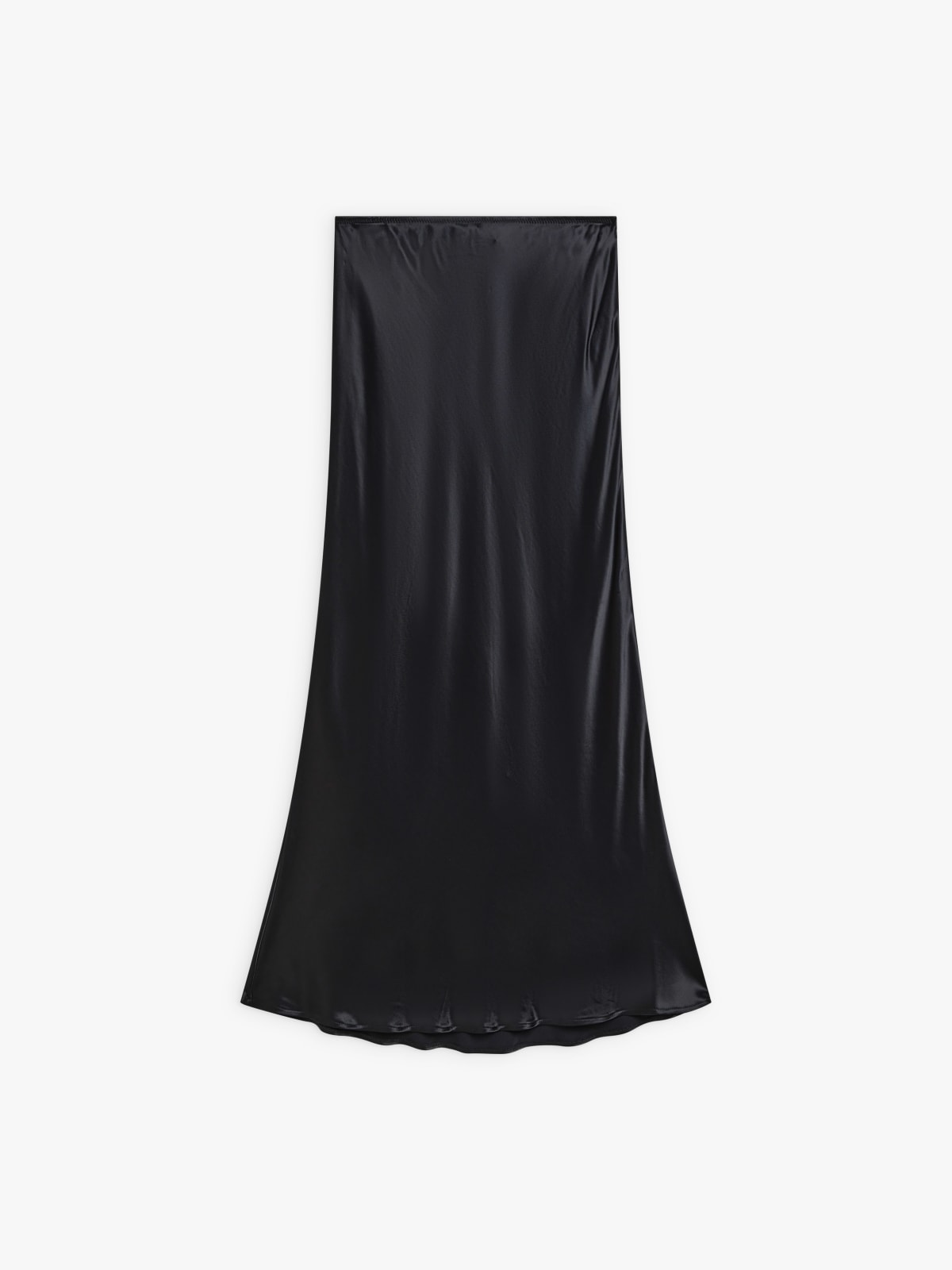 black viscose satin Tulipe skirt