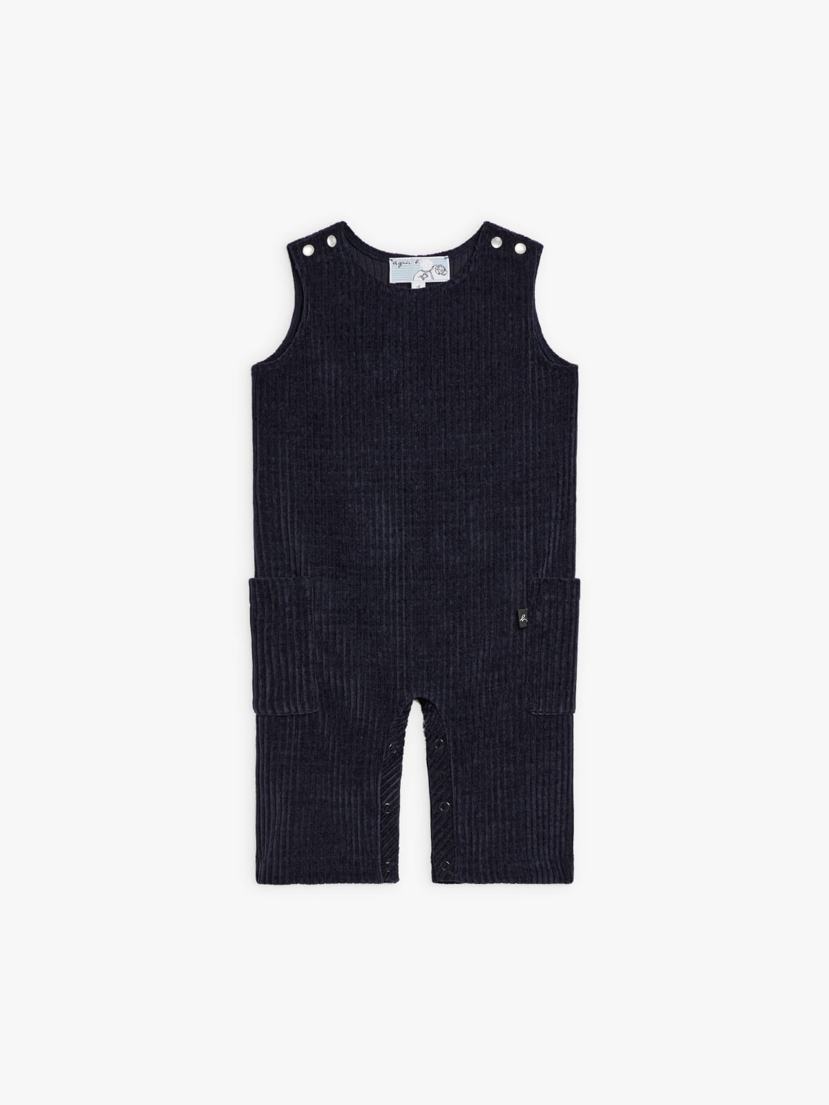 salopette pression en jersey bleu