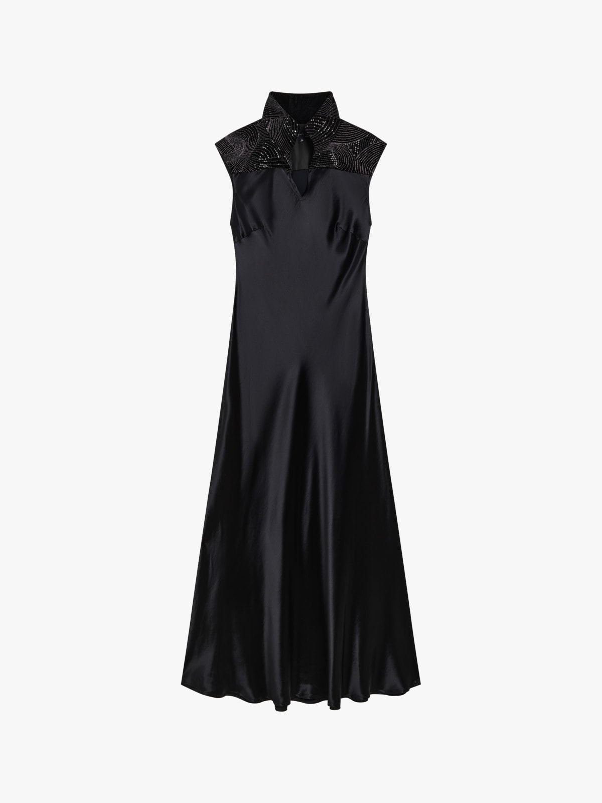 black viscose satin dress