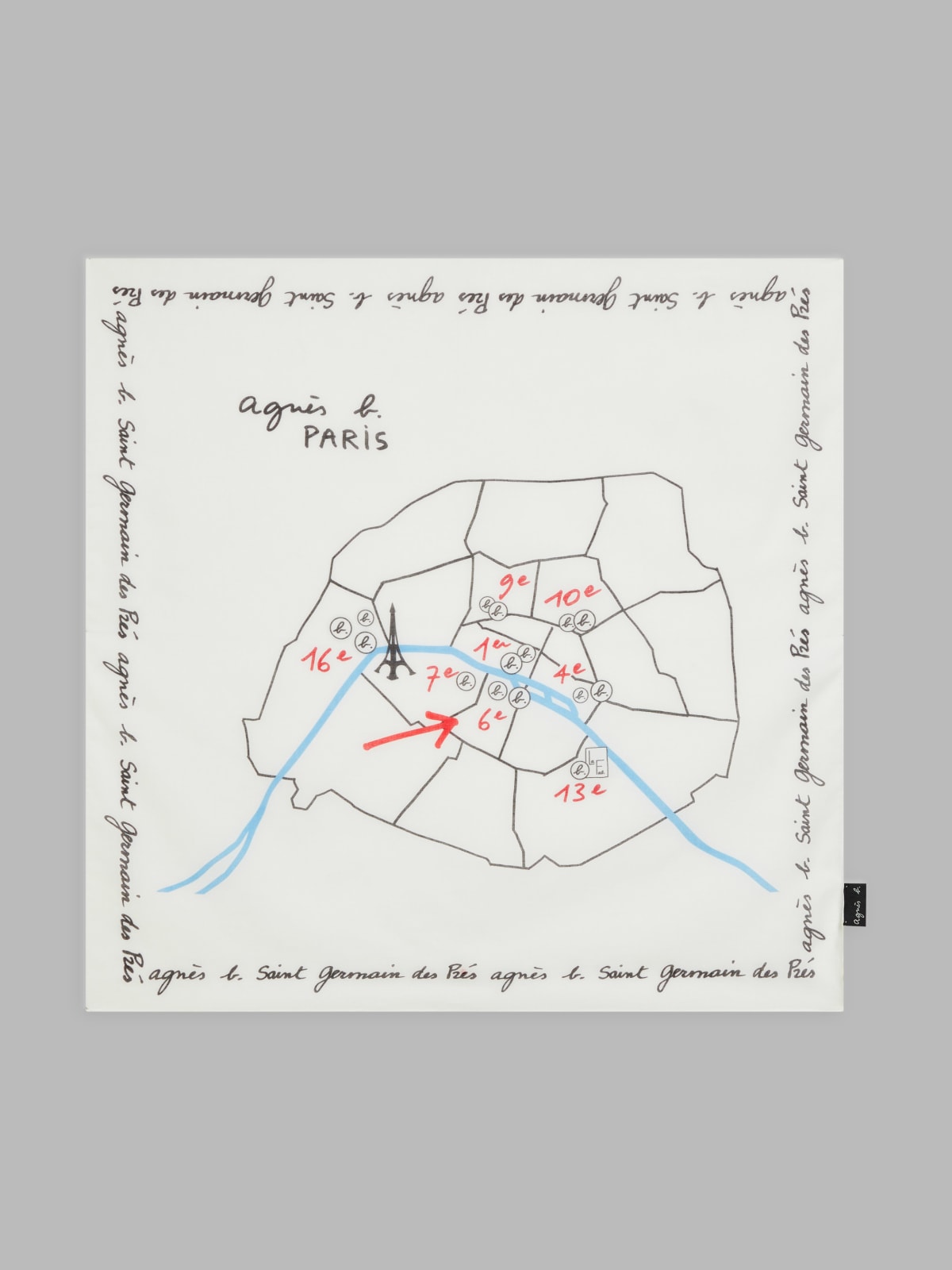 white cotton Saint Germain bandana