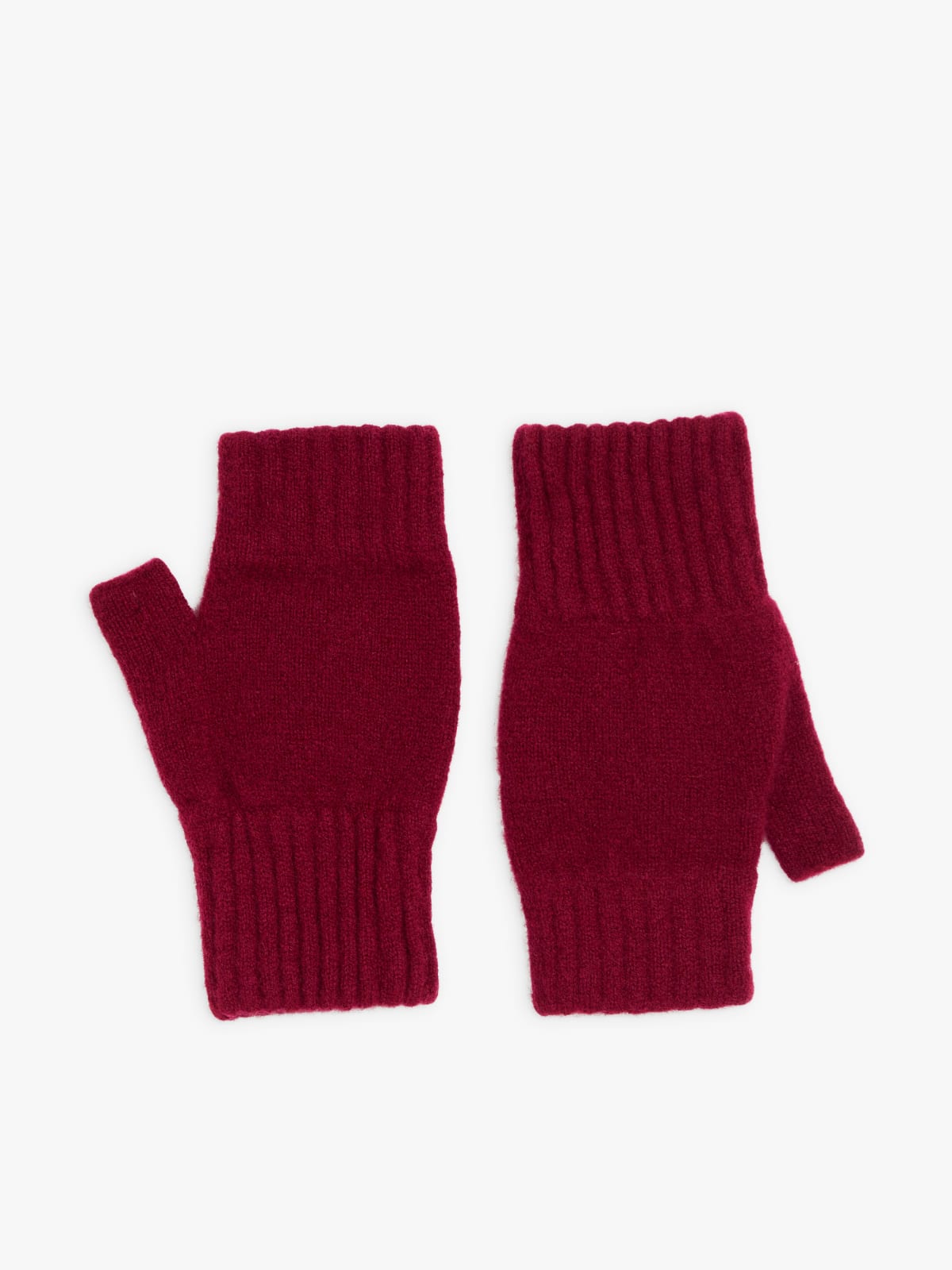 red wool Edouard fingerless gloves