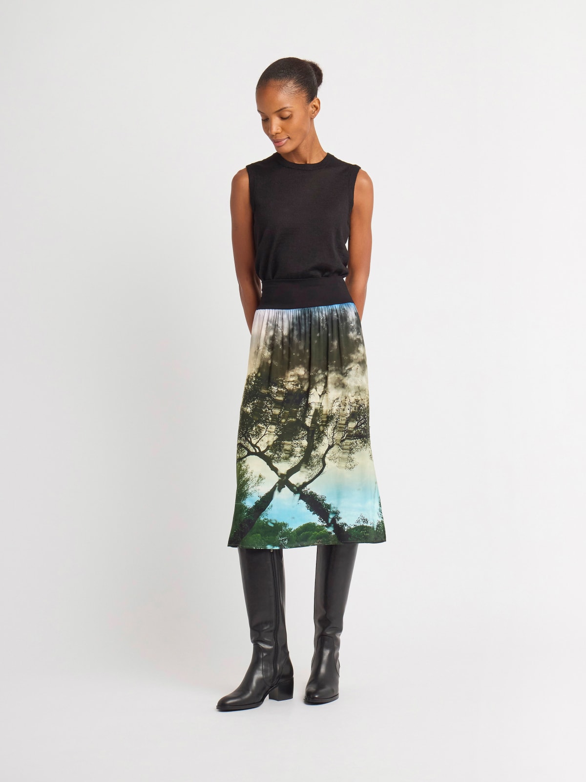 viscose digital print agnès b. photo skirt viscose digital print agnès b. photo skirt
