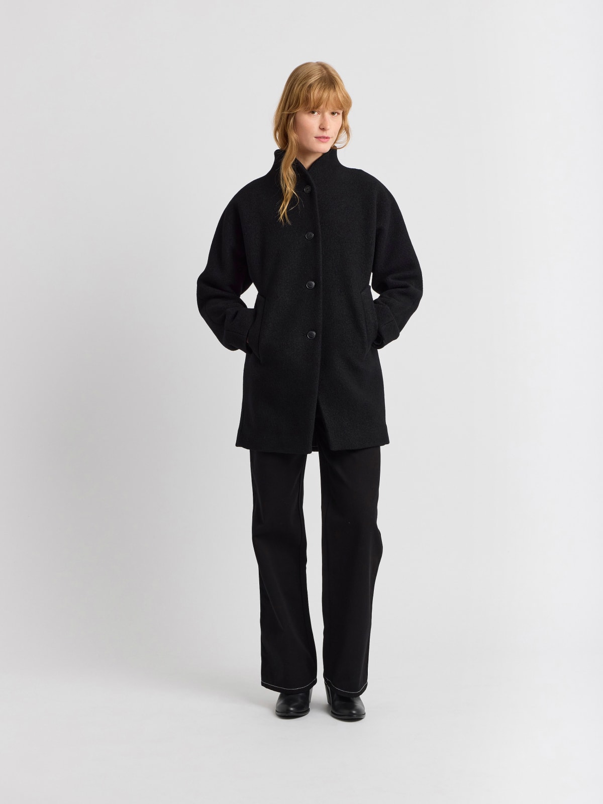 black wool Jova coat