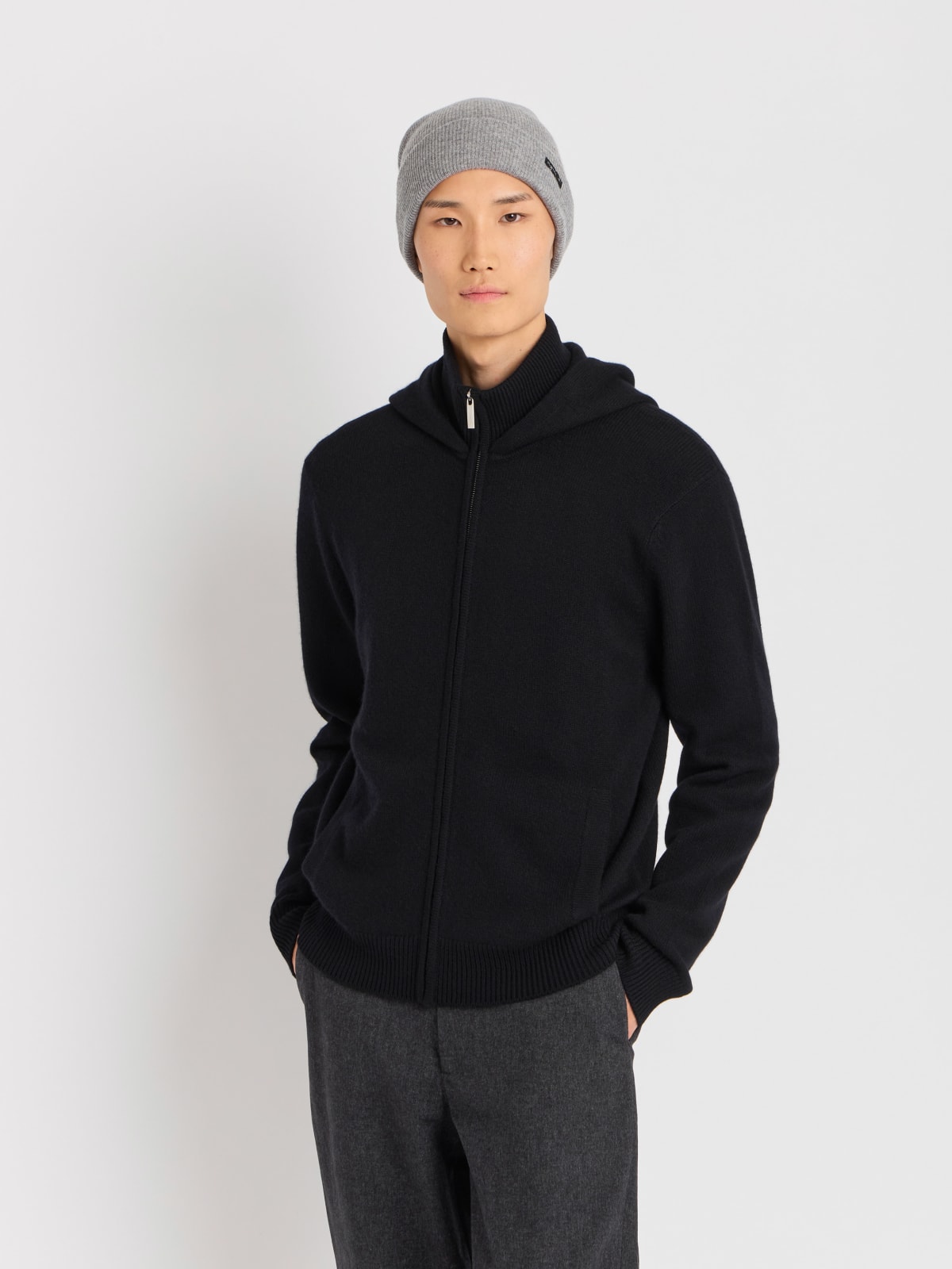 black cashmere jersey Bronson jacket