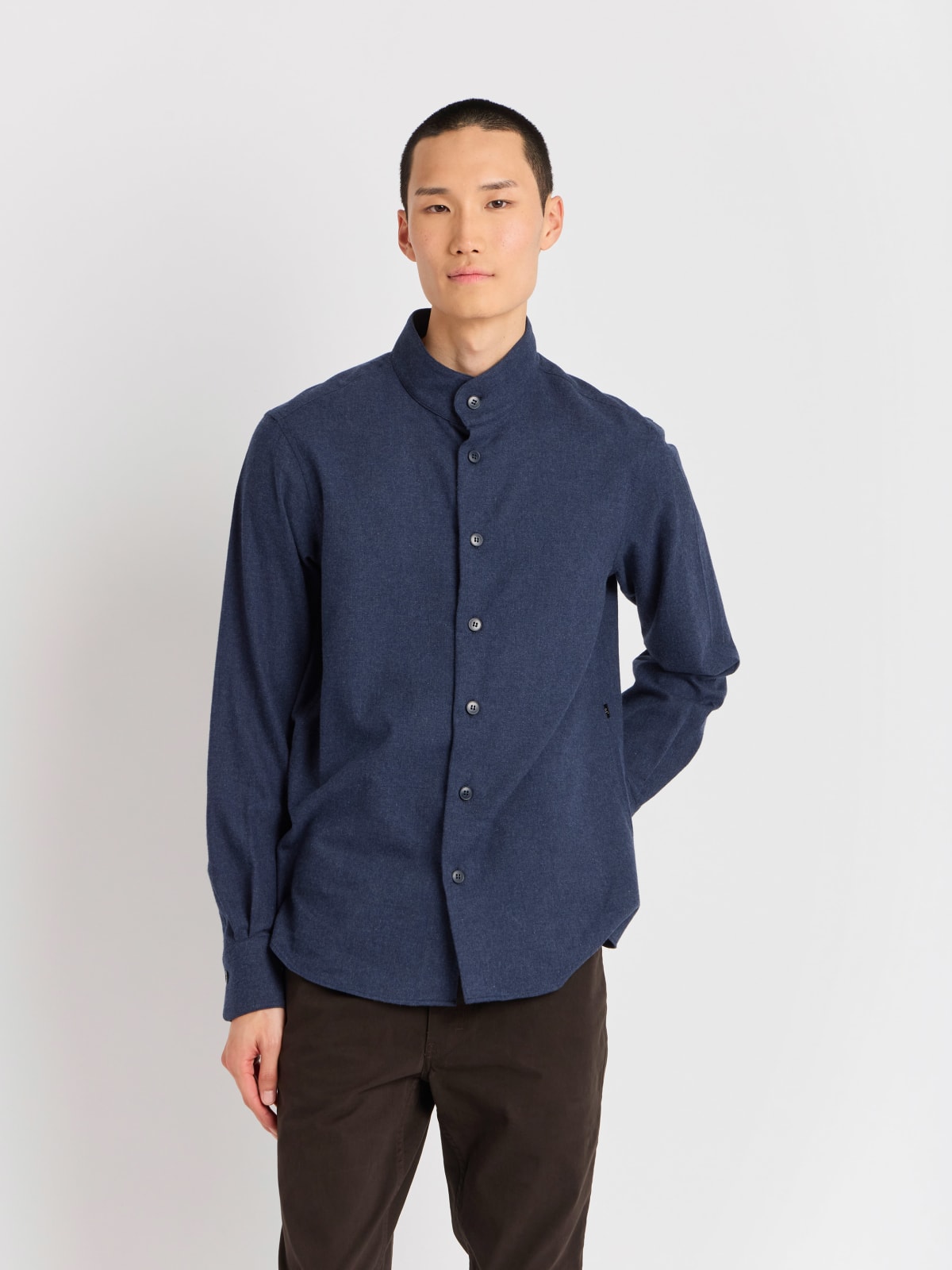 blue cotton flannel Mac shirt