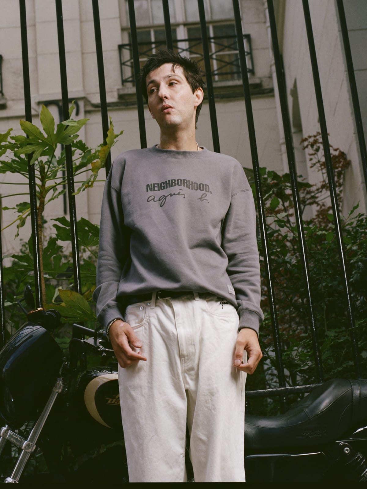 grey cotton screen-printed Crew Neighborhood sweatshirt grey cotton screen-printed Crew Neighborhood sweatshirt