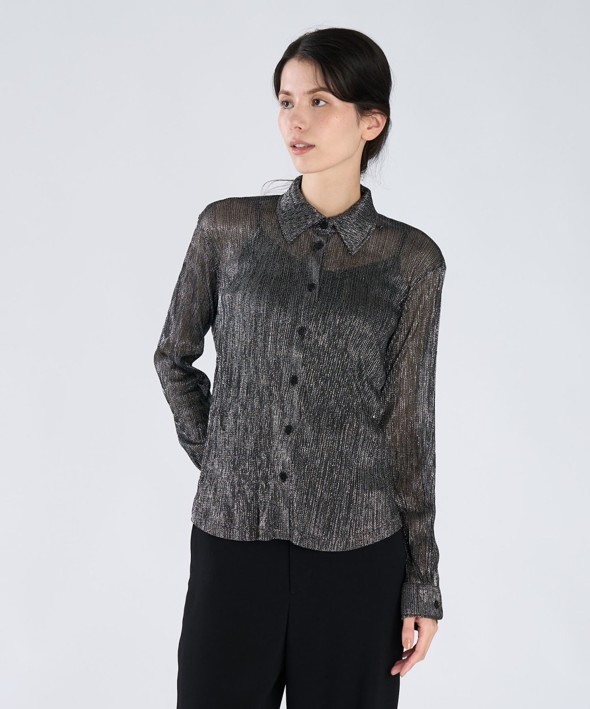 silver color polyester crêpe Boys Boys shirt