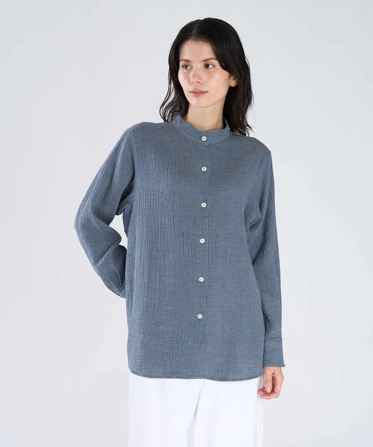 mottled blue cotton tunic