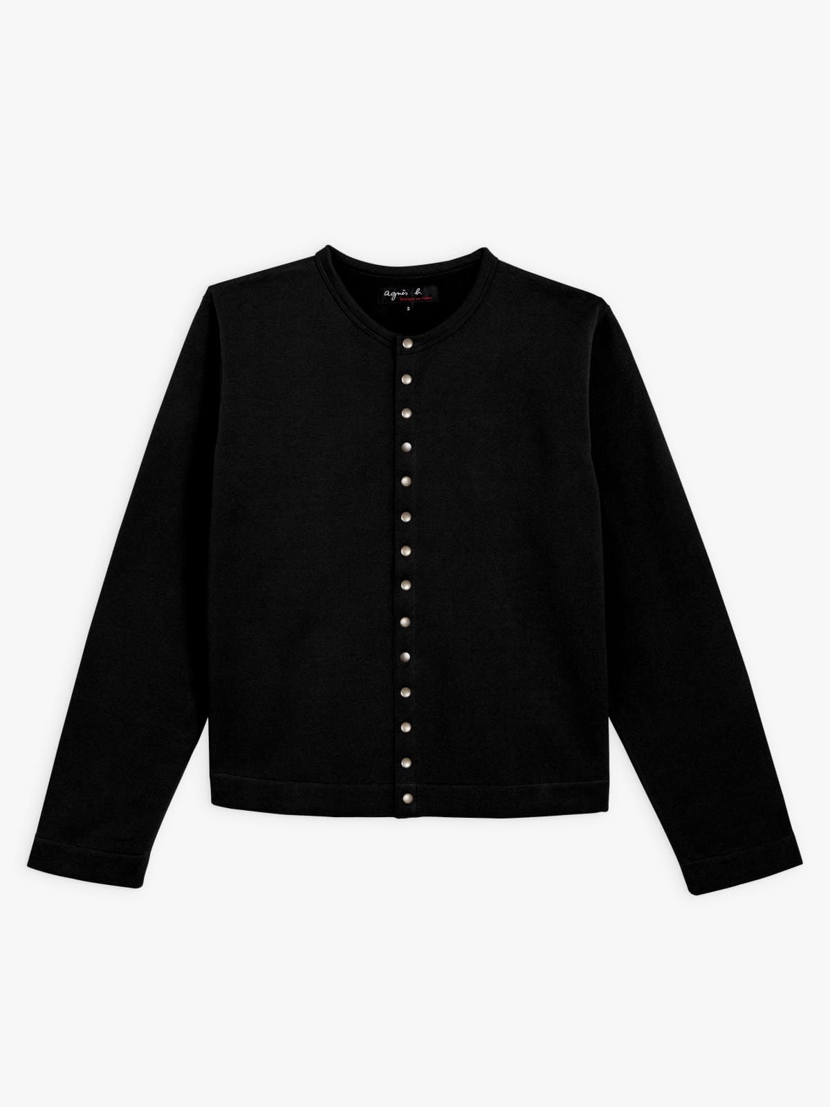 black New Bronze cotton fleece cardigan