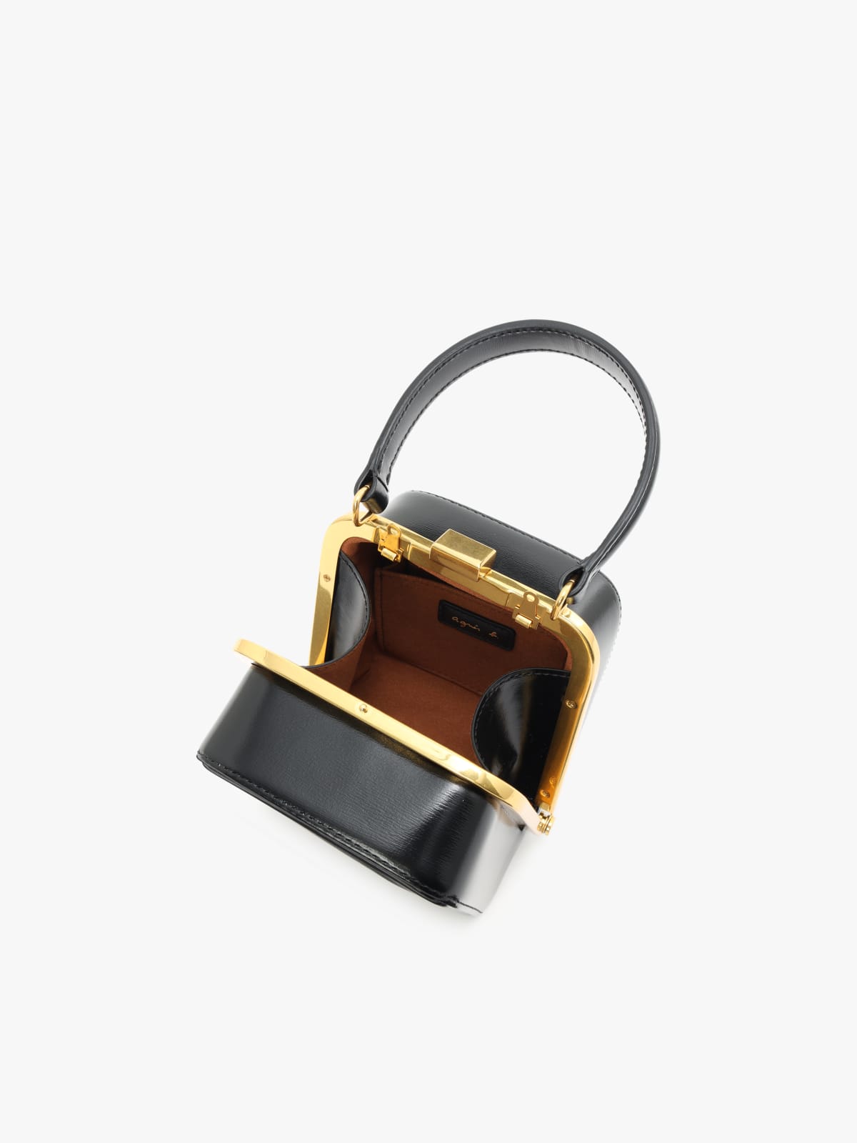 sac bandouli&egrave;re en cuir noir image number 4